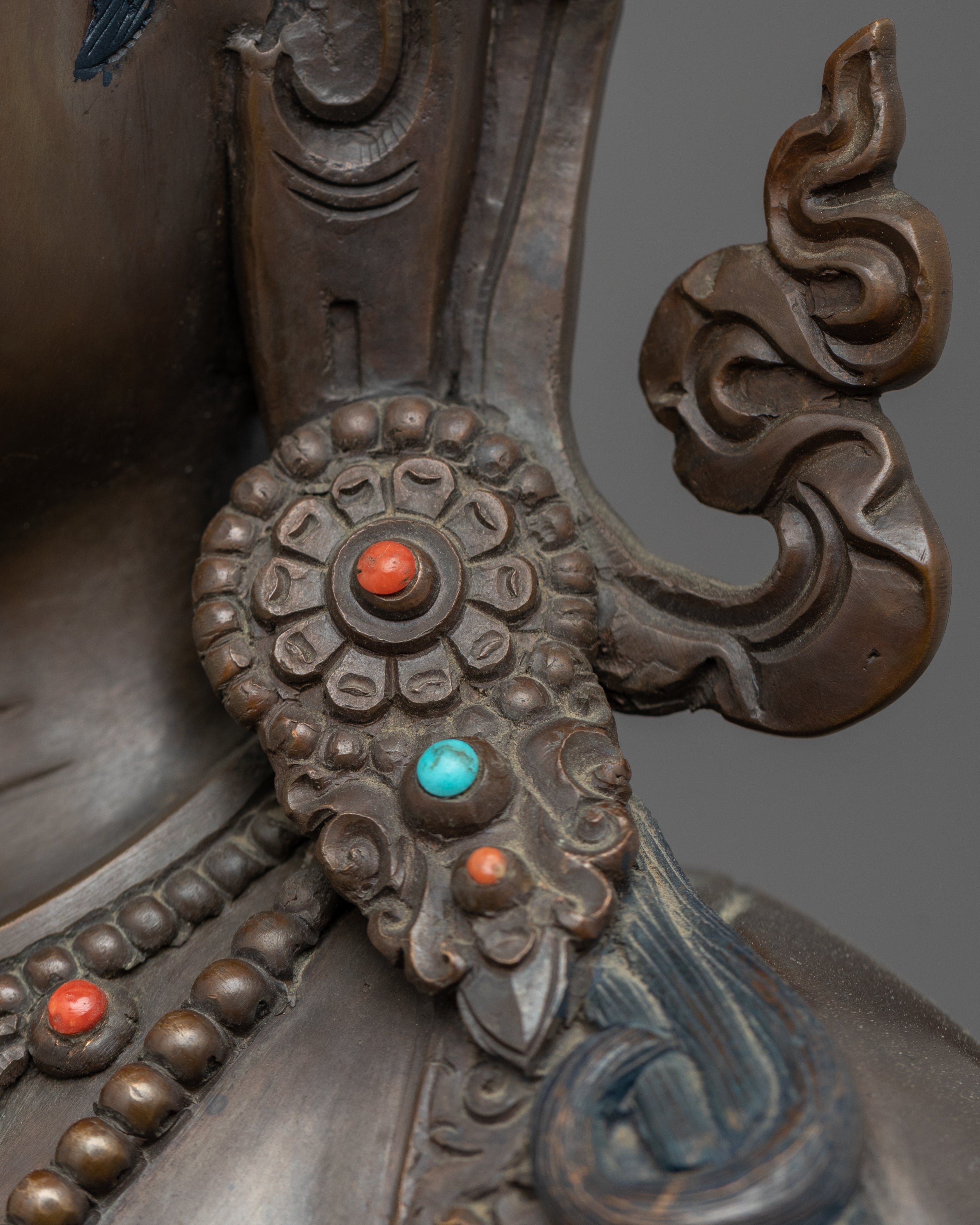 Copper Statue For Green Tara Hand Mudra Practice | Traditionally Hand-Carved Art - Termatree