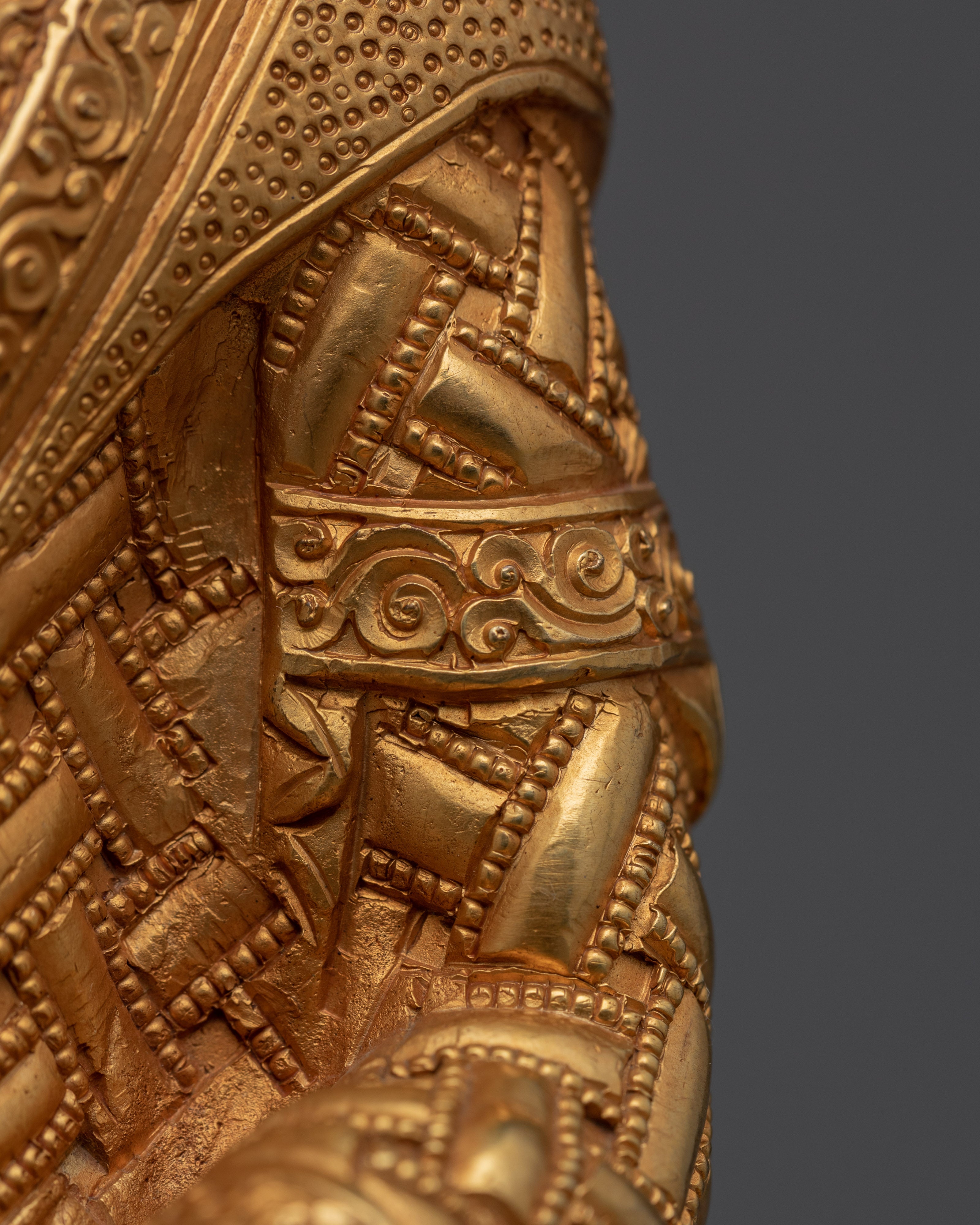 Hand-Carved Exquisite Design On The Buddha Statue | Traditional Tibetan Shakyamuni Buddha Art work