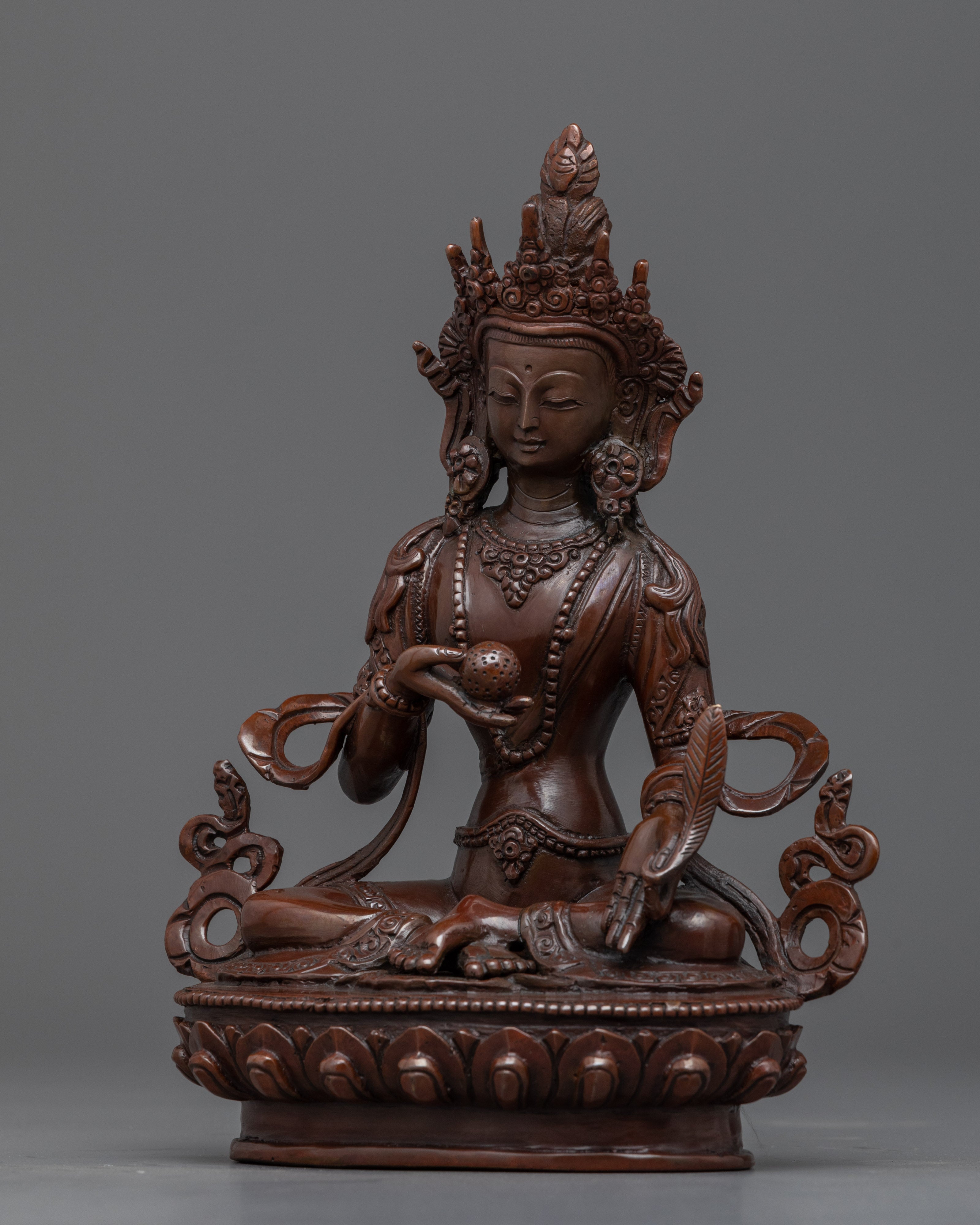 Bodhisattva Ksitigarbha Copper Statue | Tibetan Himalayan Bodhisattva Sculpture