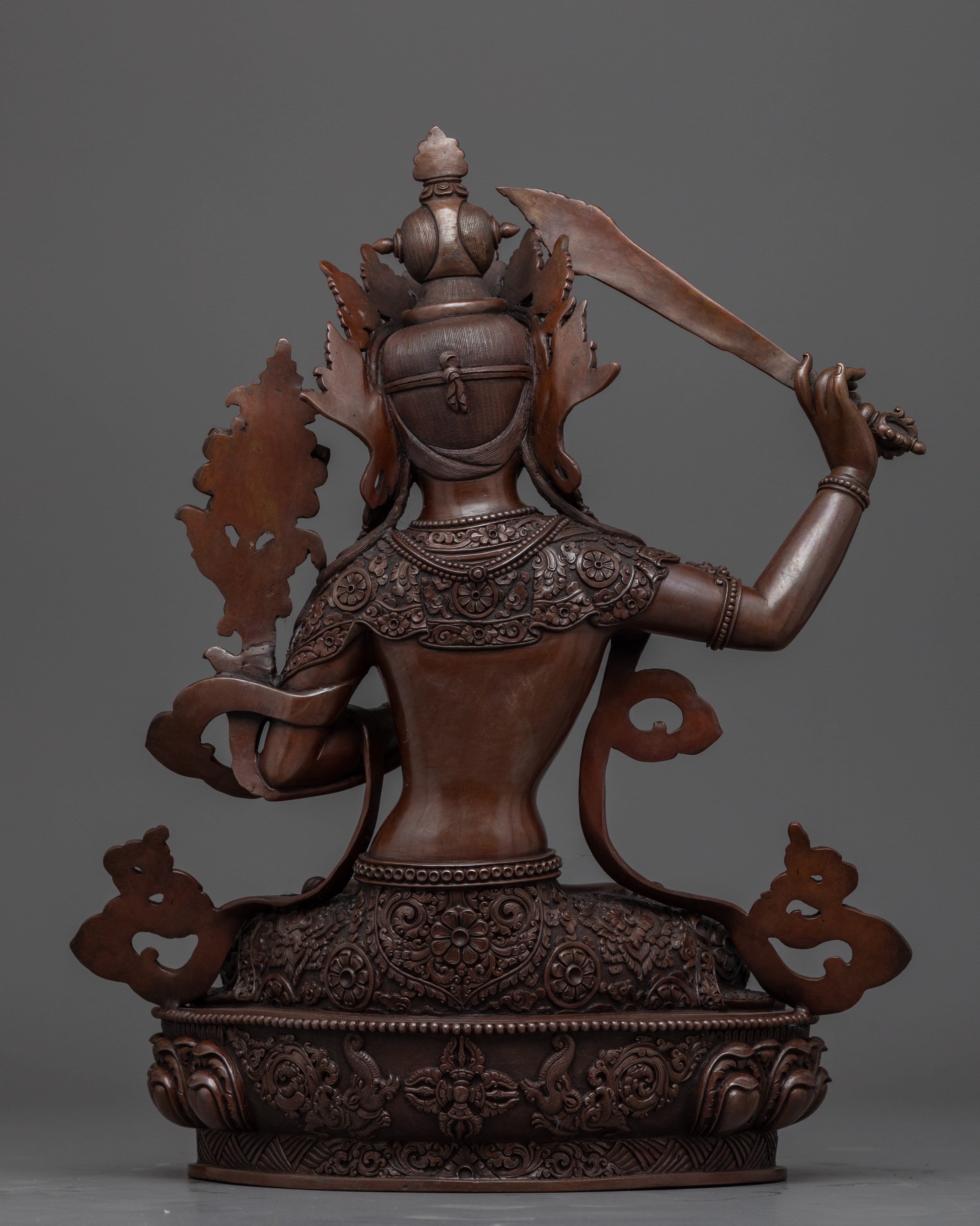 Manjushri Empowerment Sculpture | Tibetan Bodhisattva Of Wisdom Copper Statue