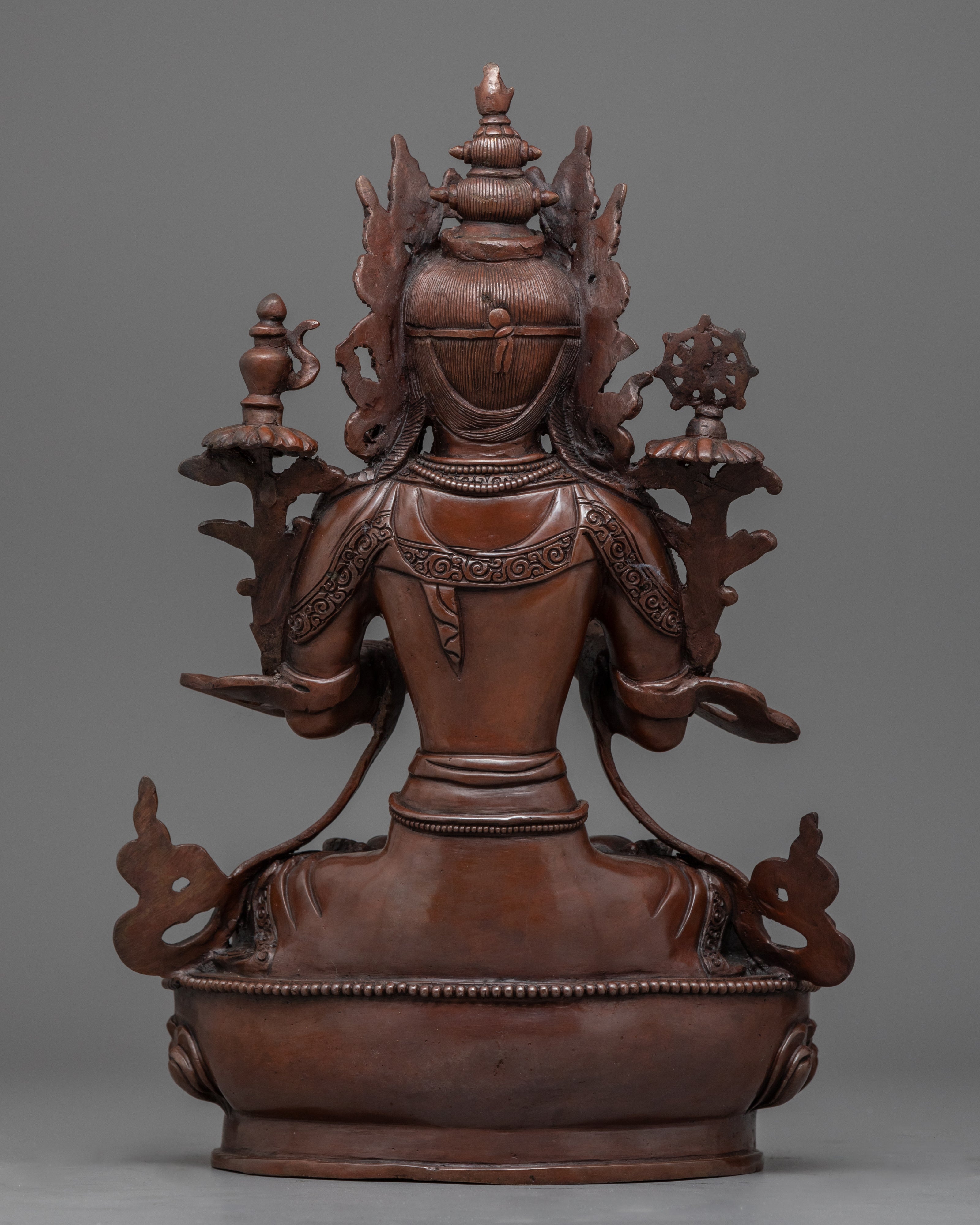 Maitreya The Future Buddha Sculpture | Oxidized Copper Artwork Of Buddhist Deity