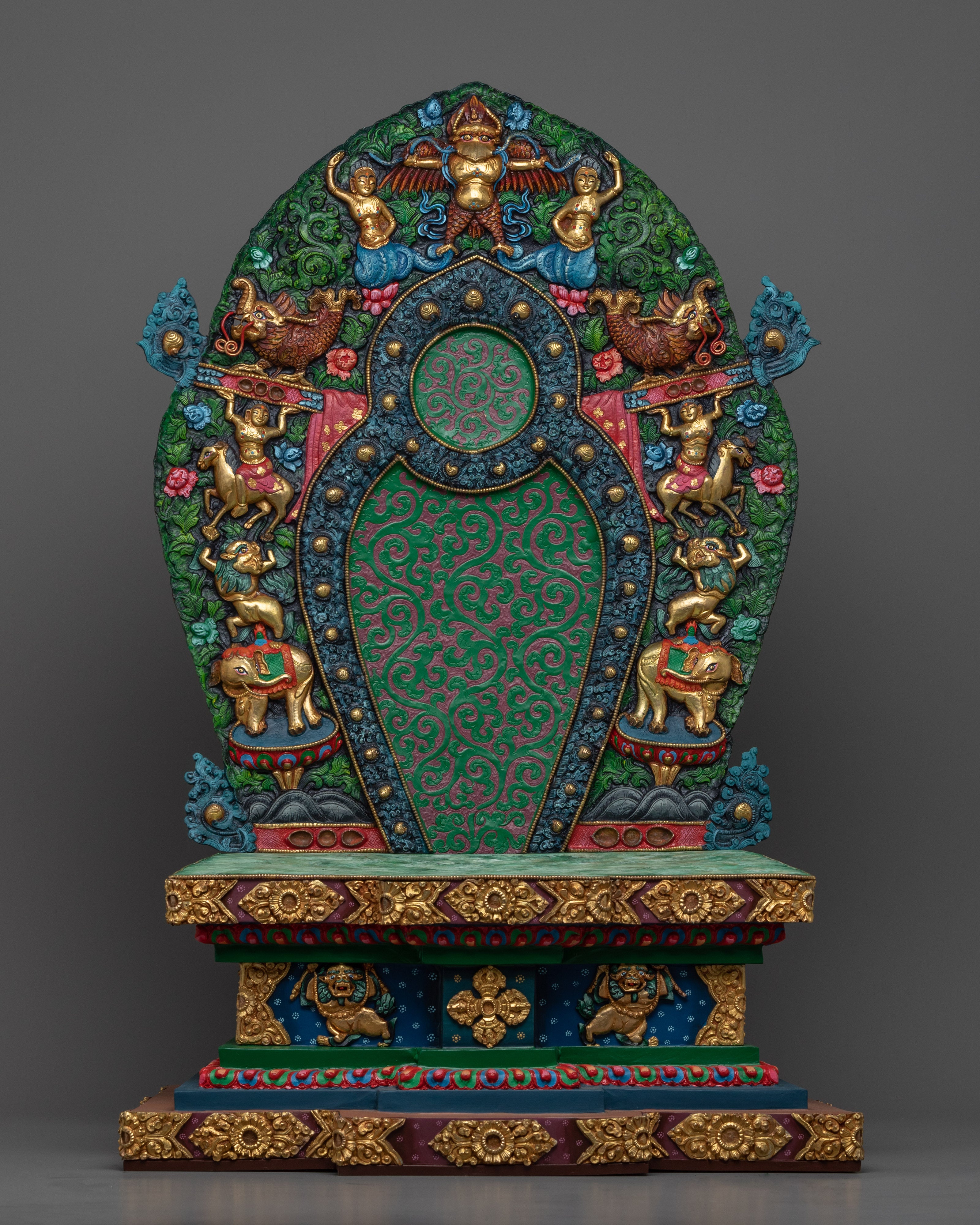 Acrylic Painted Statue For Namgyalma Long Mantra Practice | Tibetan Art Plated with Gold