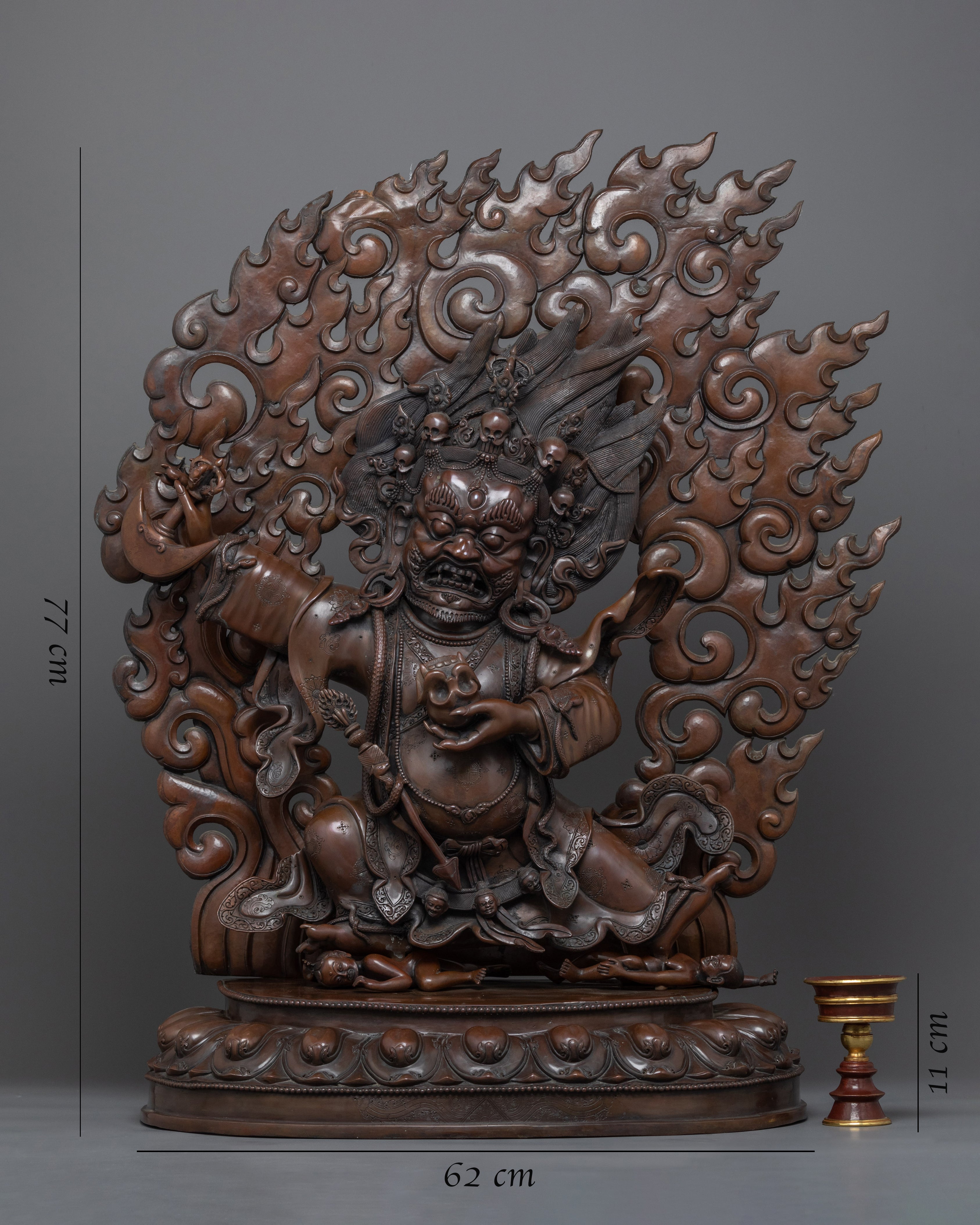 Mahakala Bernagchen Copper Statue | Buddhist Deity Figurine For Ritual