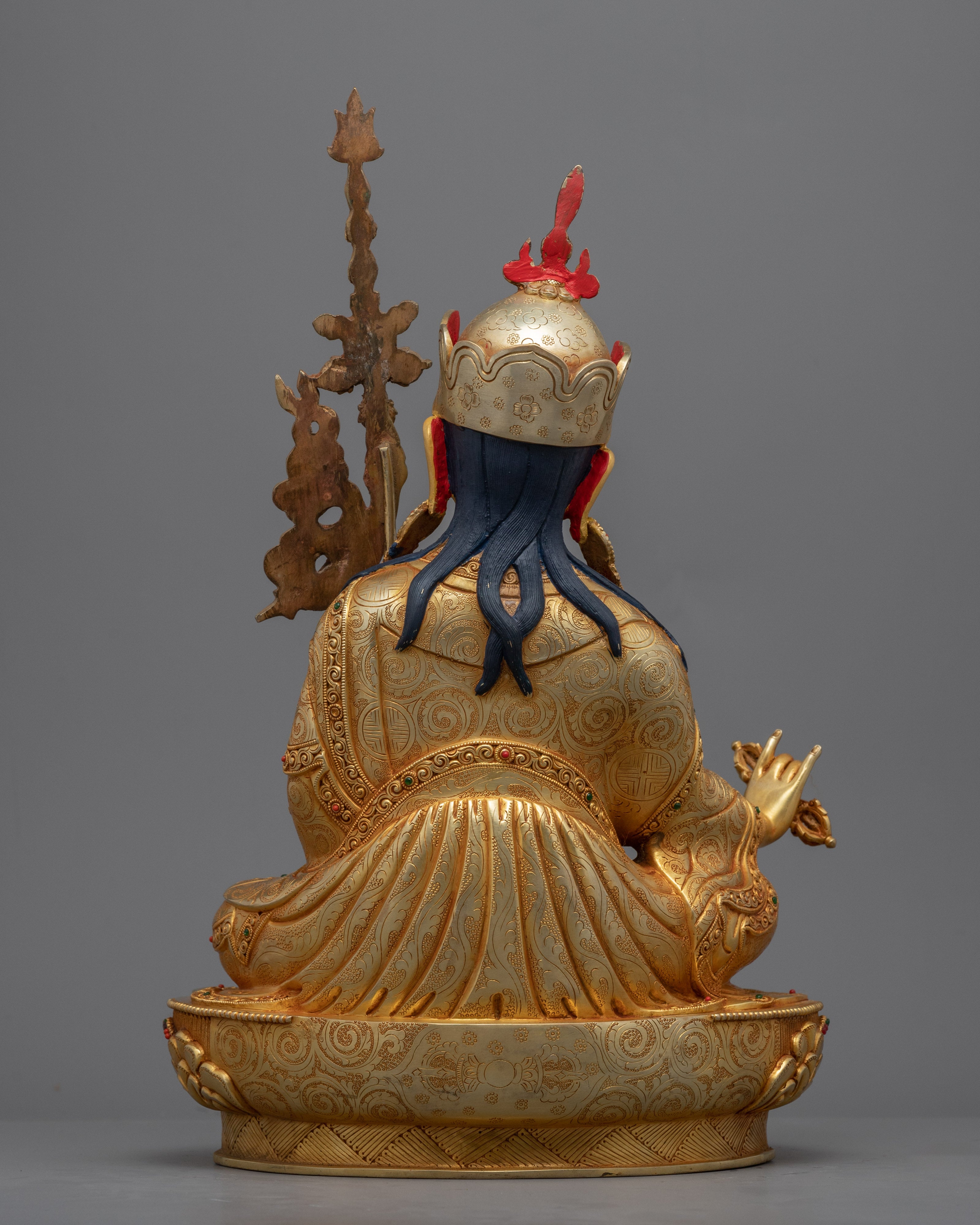 Traditional Guru Padmasambhava Mantra Sculpture | Tibetan Lotus Born Master Figurine