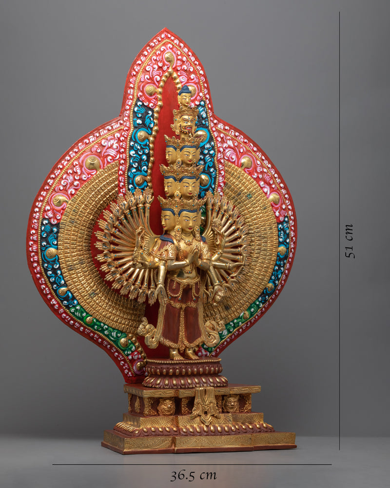Himalayan 1000 Armed Avalokiteshvara Statue | Traditional Tibetan Bodhisattva Of Compassion