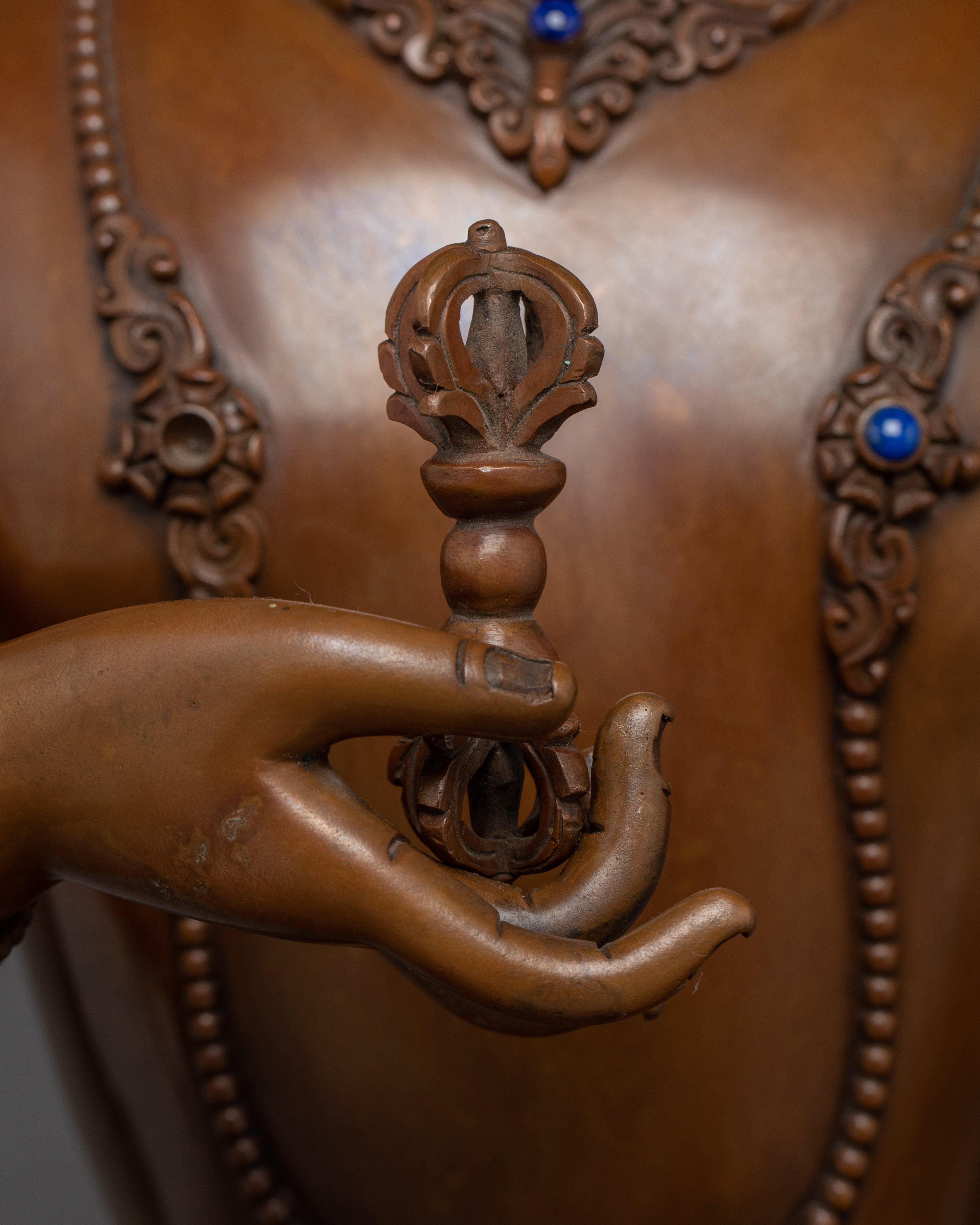Copper Statue For Dorje Sempa Mantra Practice | Oxidized Artwork Of Buddhist Deity