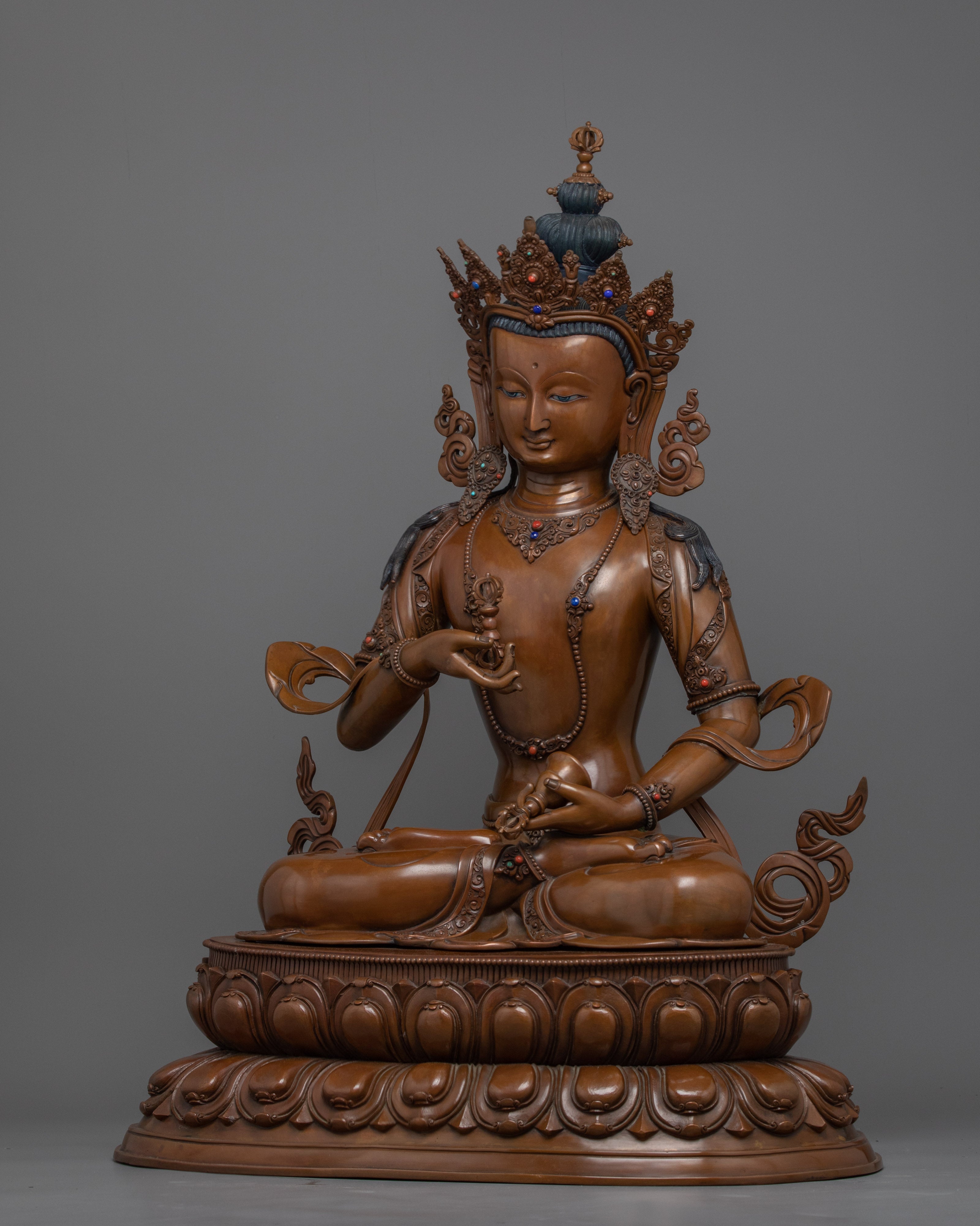 Copper Statue For Dorje Sempa Mantra Practice | Oxidized Artwork Of Buddhist Deity