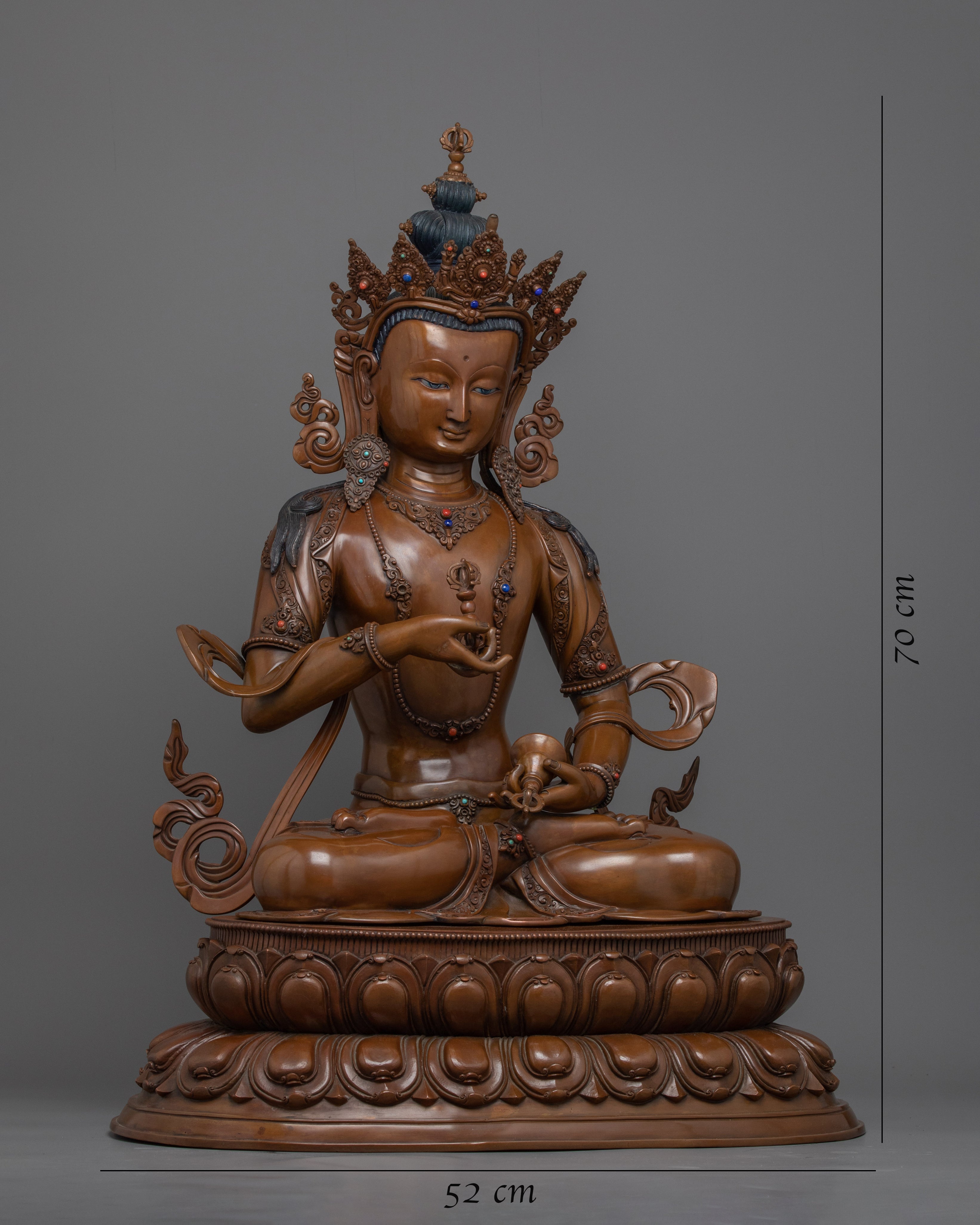 Copper Statue For Dorje Sempa Mantra Practice | Oxidized Artwork Of Buddhist Deity
