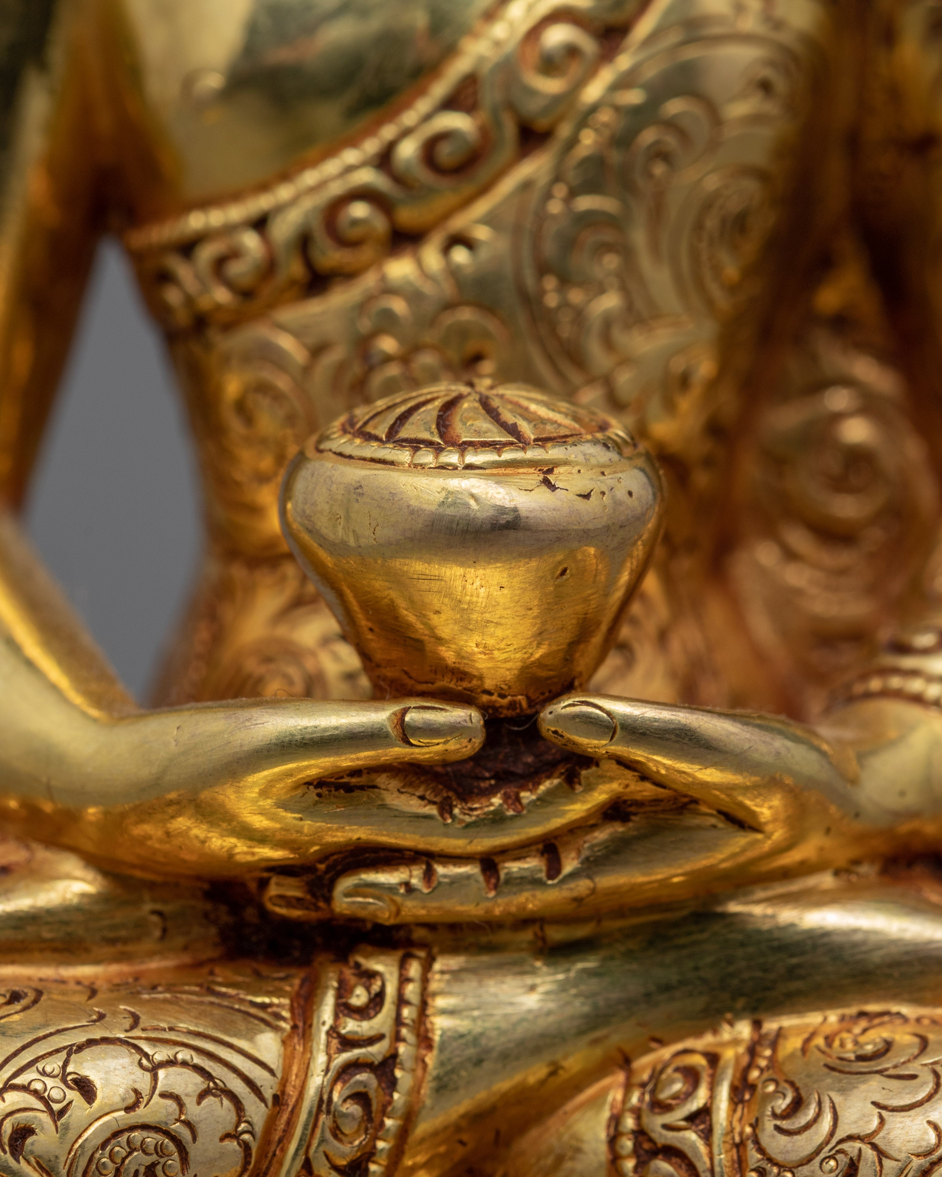 Gold-Gilded Three Buddha Statue Set | Shakyamuni, Amitabha & Medicine Buddha Sculpture