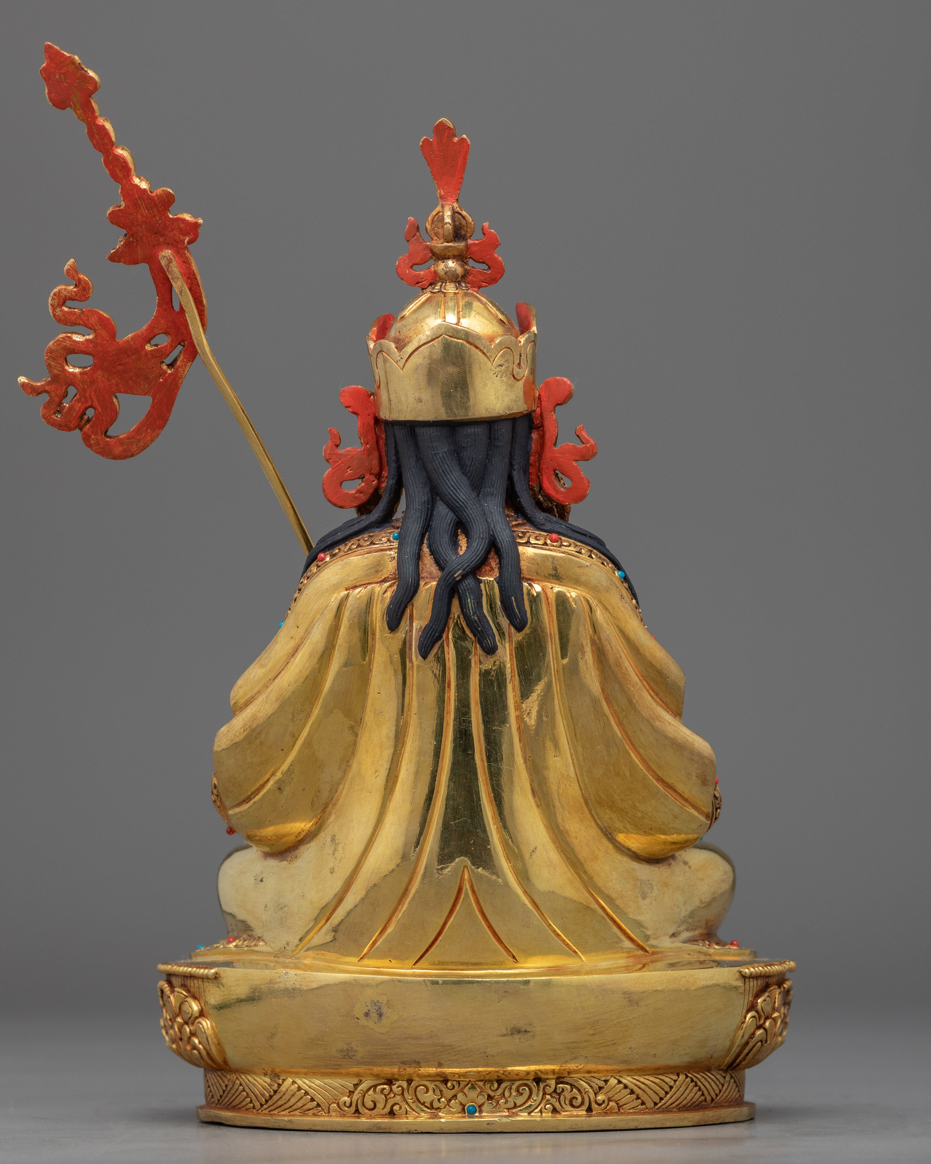 Guru Rinpoche Puja Statue | Gold-Gilded Himalayan Artwork