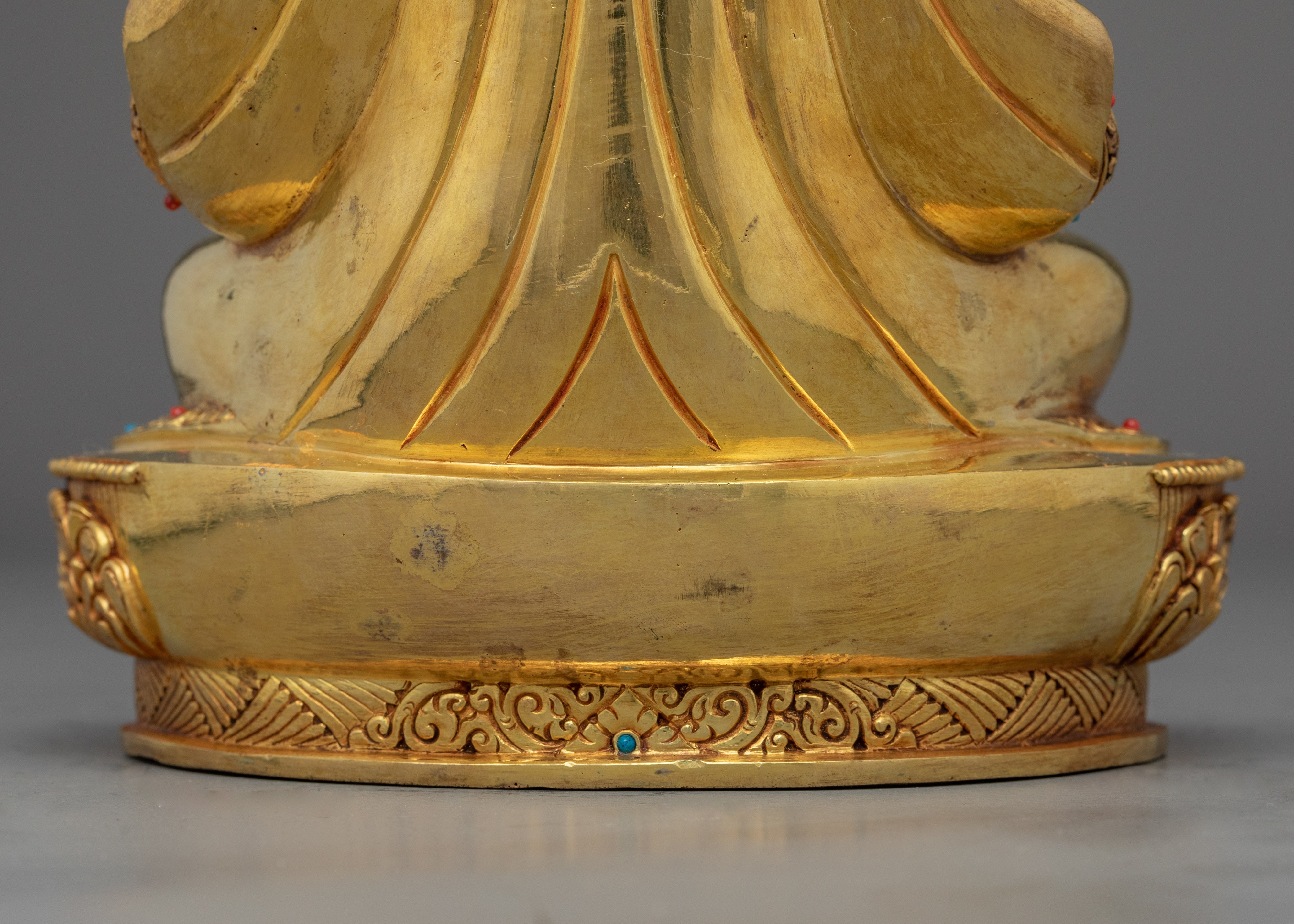 Guru Rinpoche Puja Statue | Gold-Gilded Himalayan Artwork