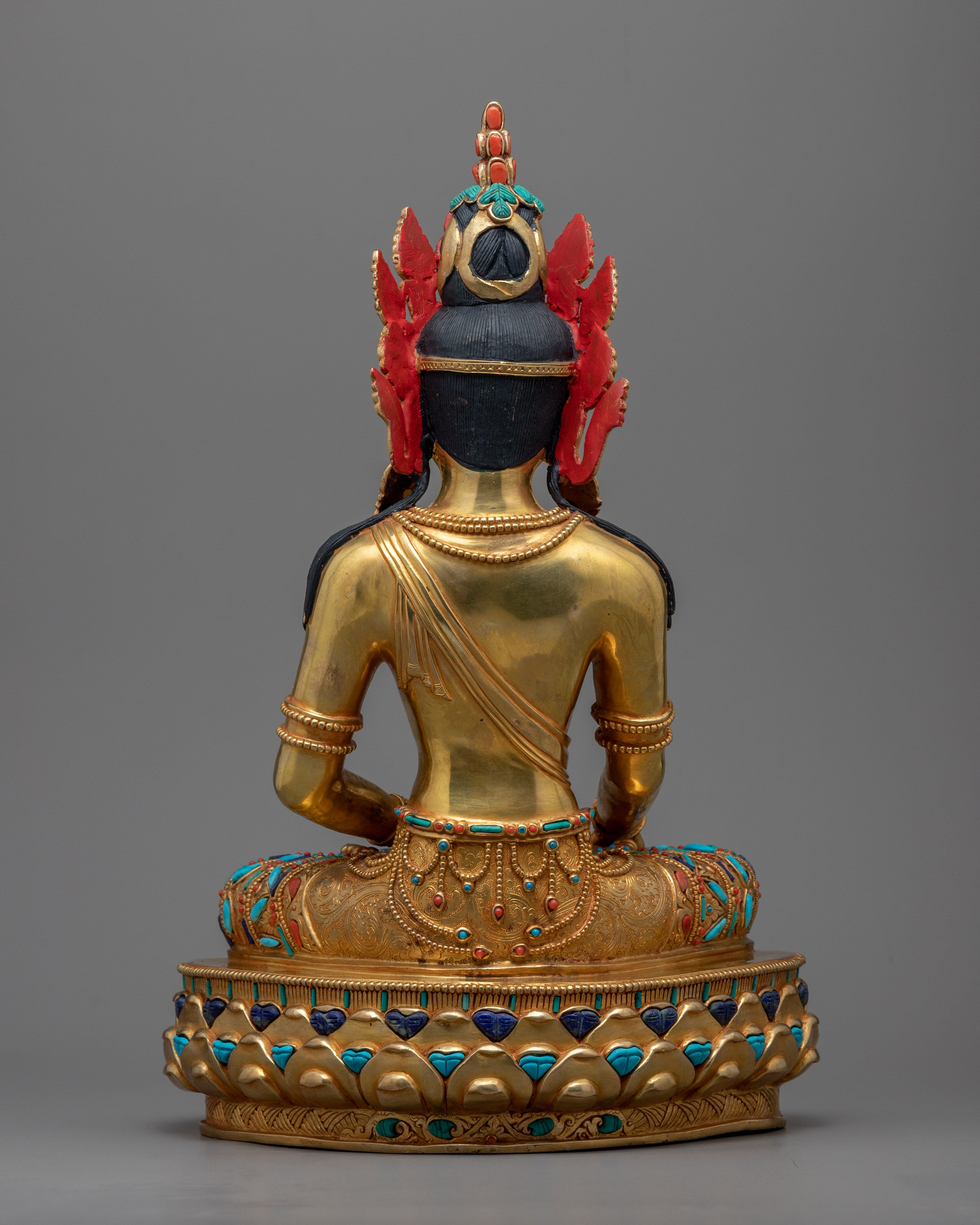 Shakyamuni Buddha Mantra Practice Statue | Gold-Gilded Himalayan Artwork