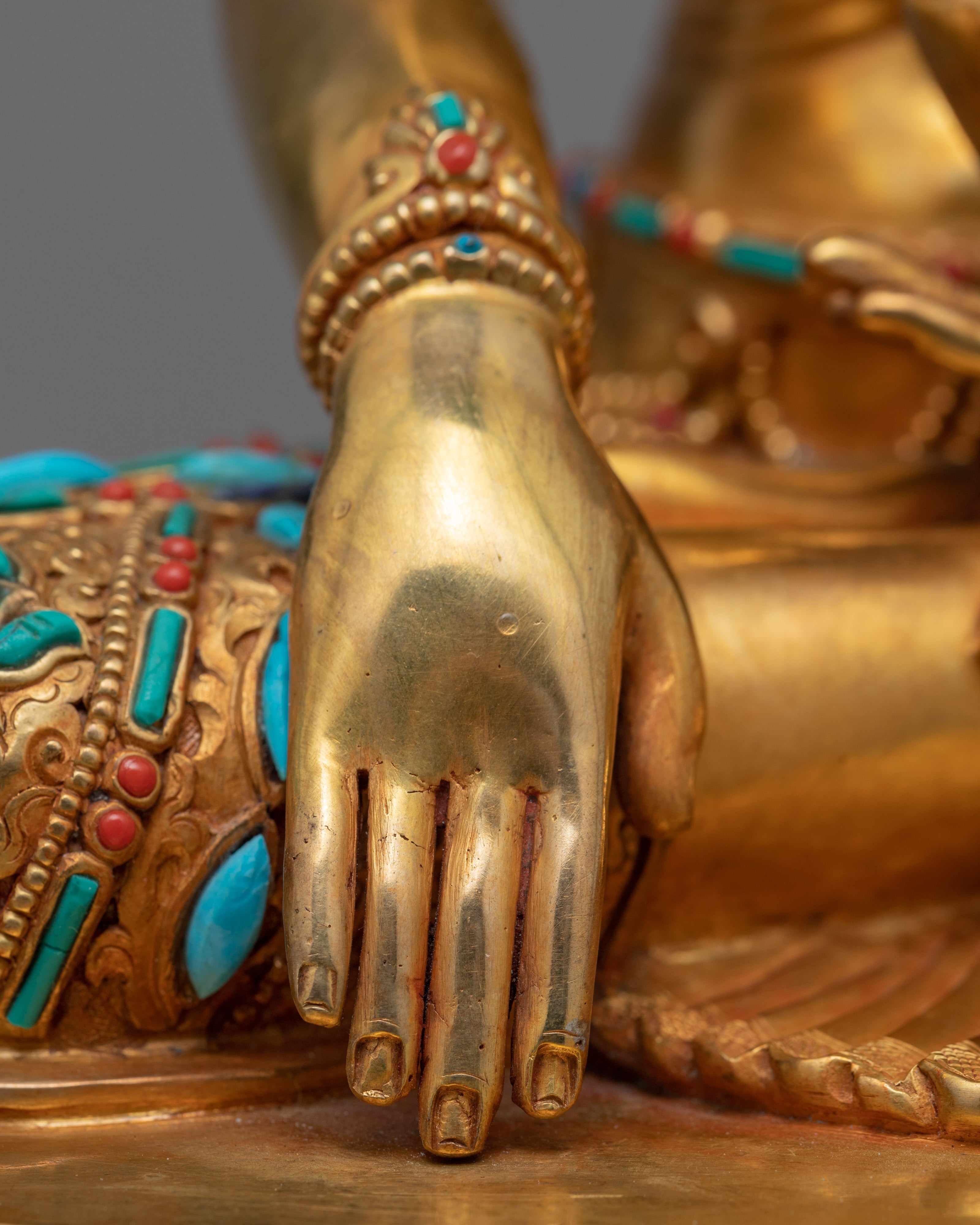 Shakyamuni Buddha Mantra Practice Statue | Gold-Gilded Himalayan Artwork