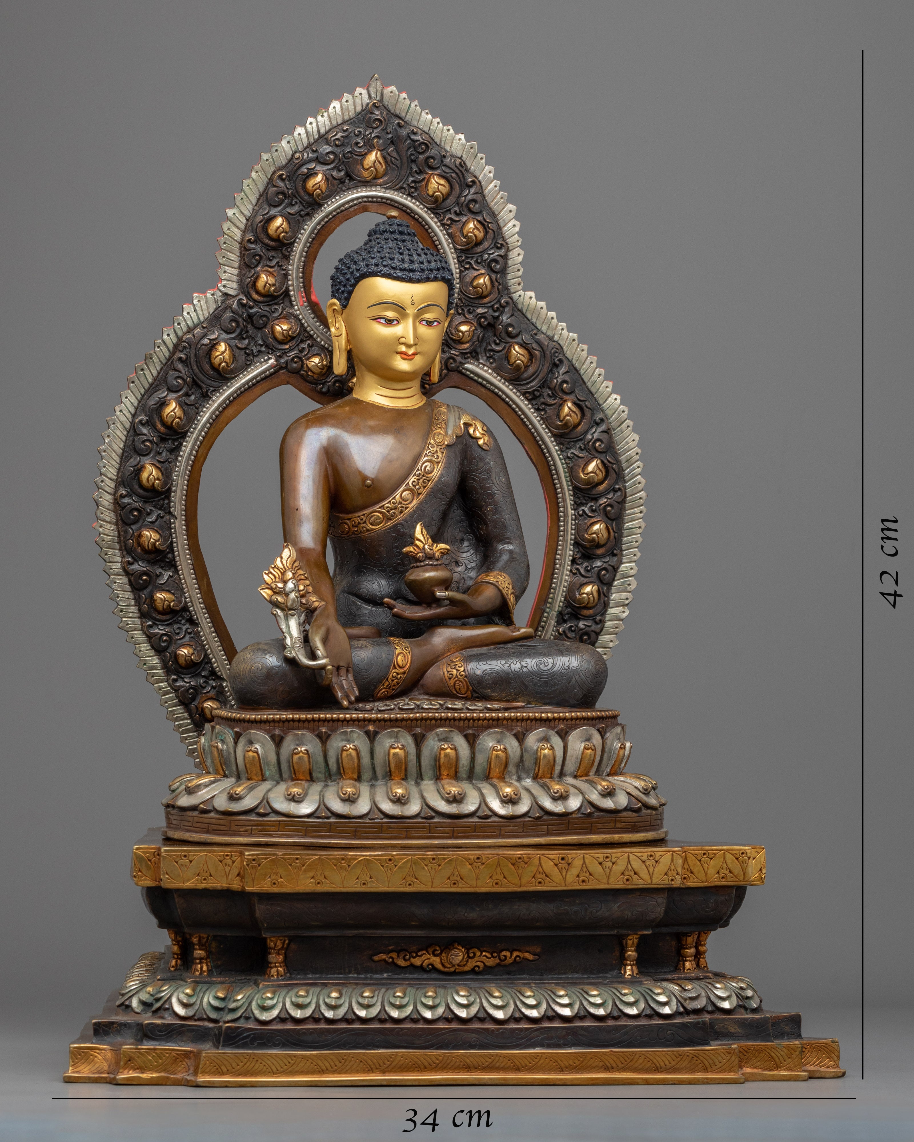 Medicine Buddha Sculpture for Bhaisajyaguru Mantra | Traditional Zen Arts