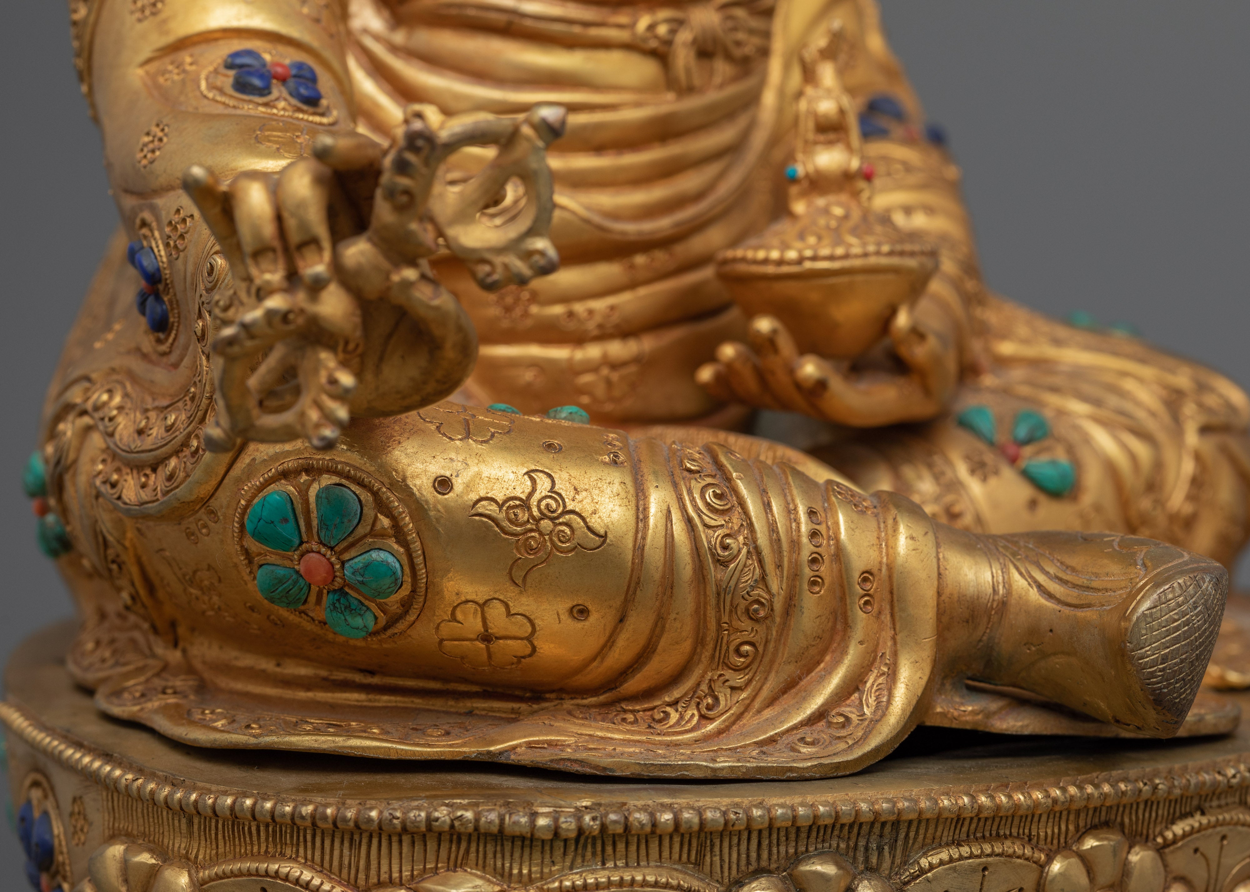 Secret Teachings of Padmasambhava | Gold Gilded Sculpture of Guru Rinpoche