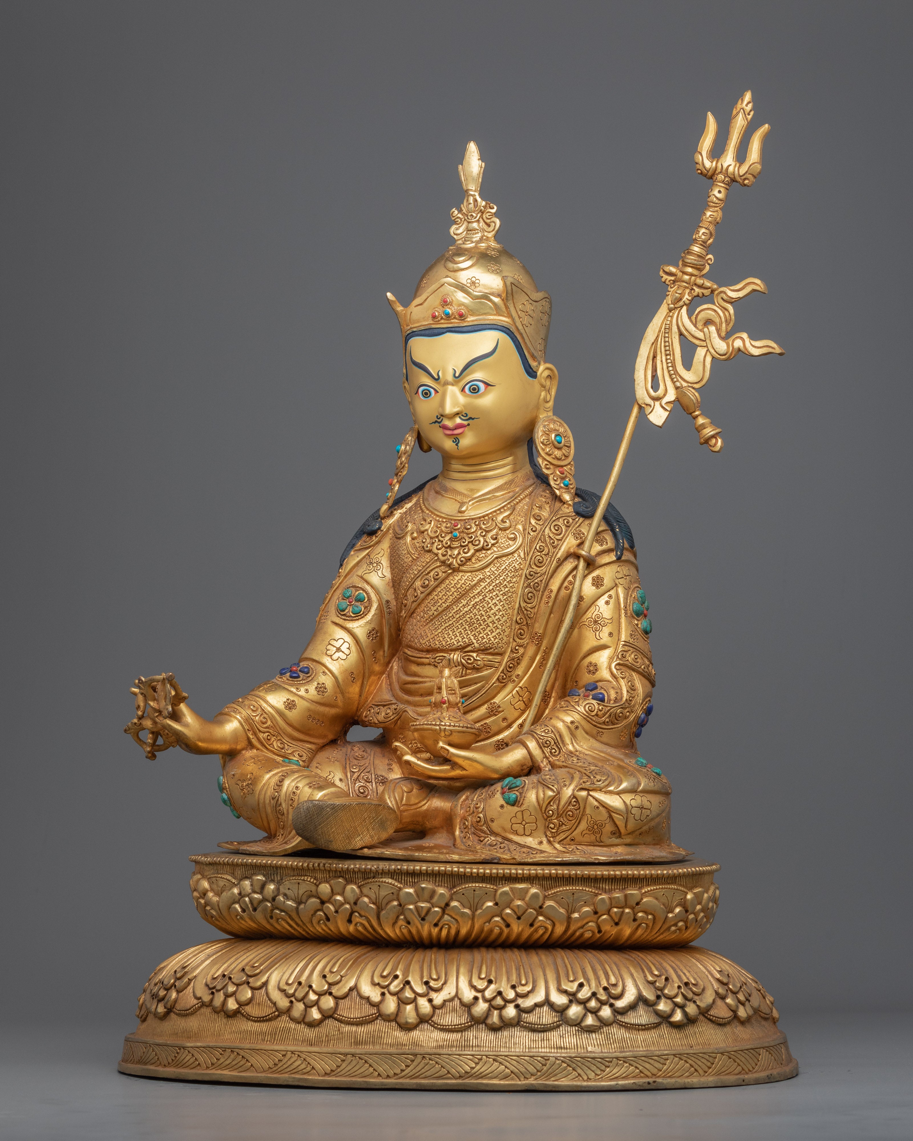 Secret Teachings of Padmasambhava | Gold Gilded Sculpture of Guru Rinpoche