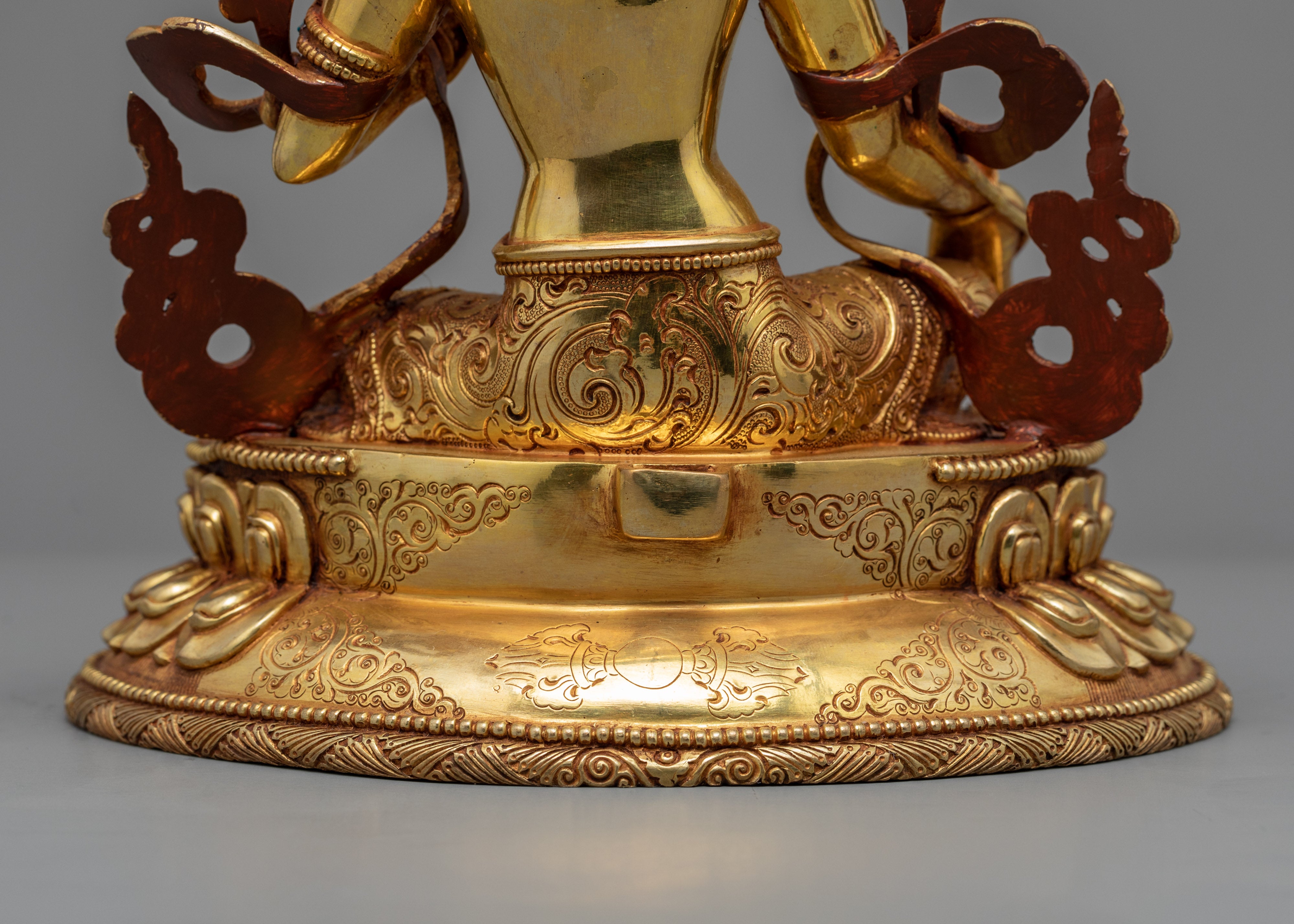 Green Tara Female Buddha Sculpture | Hand-Carved Buddhist Deity Sculpture