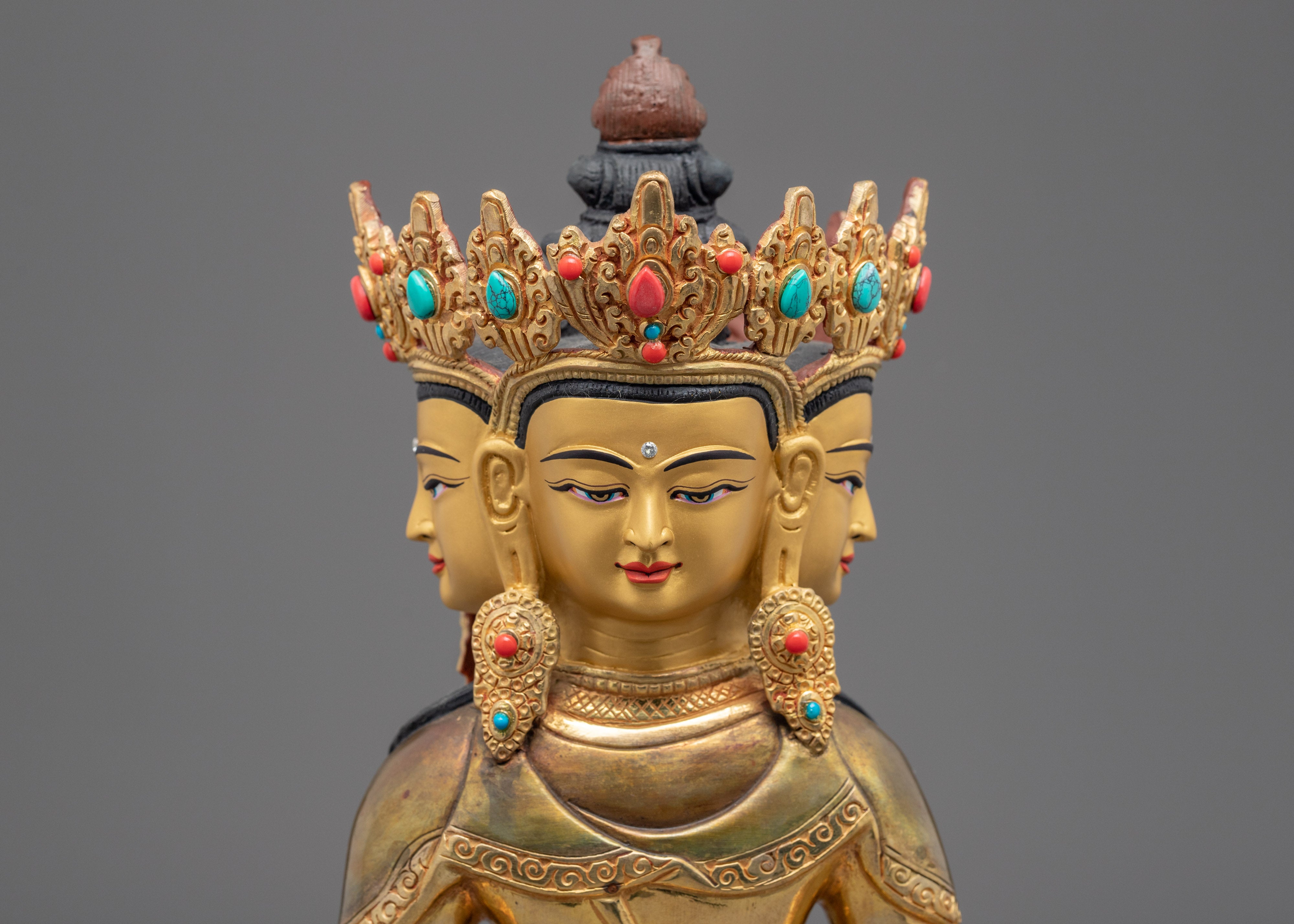 Dhyani Buddha Vairocana Statue | Traditionally Made Himalayan Sculpture