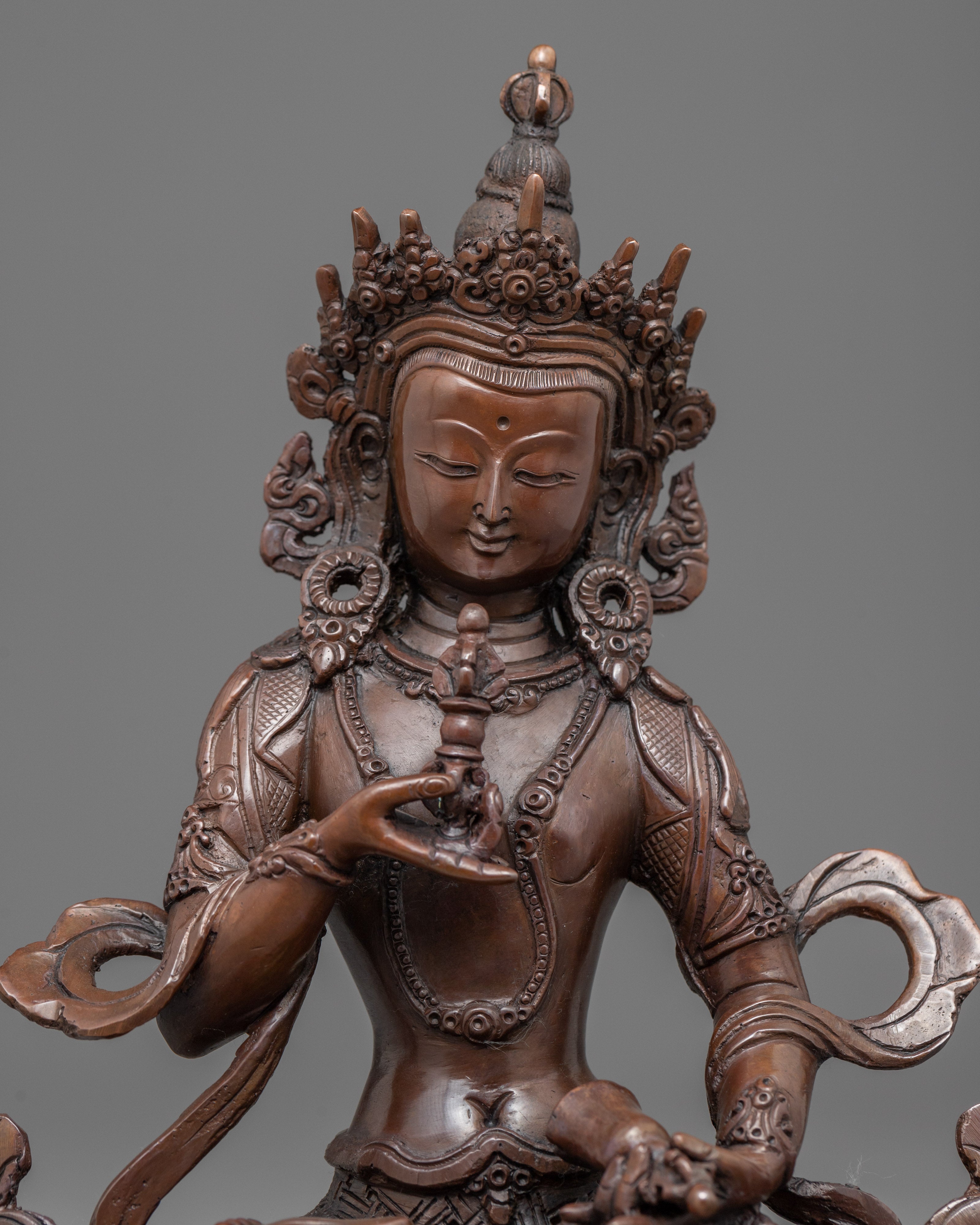 Buddhist Dorsem Lama Chopa | Vajrasattva Vintage Oxidized Statue