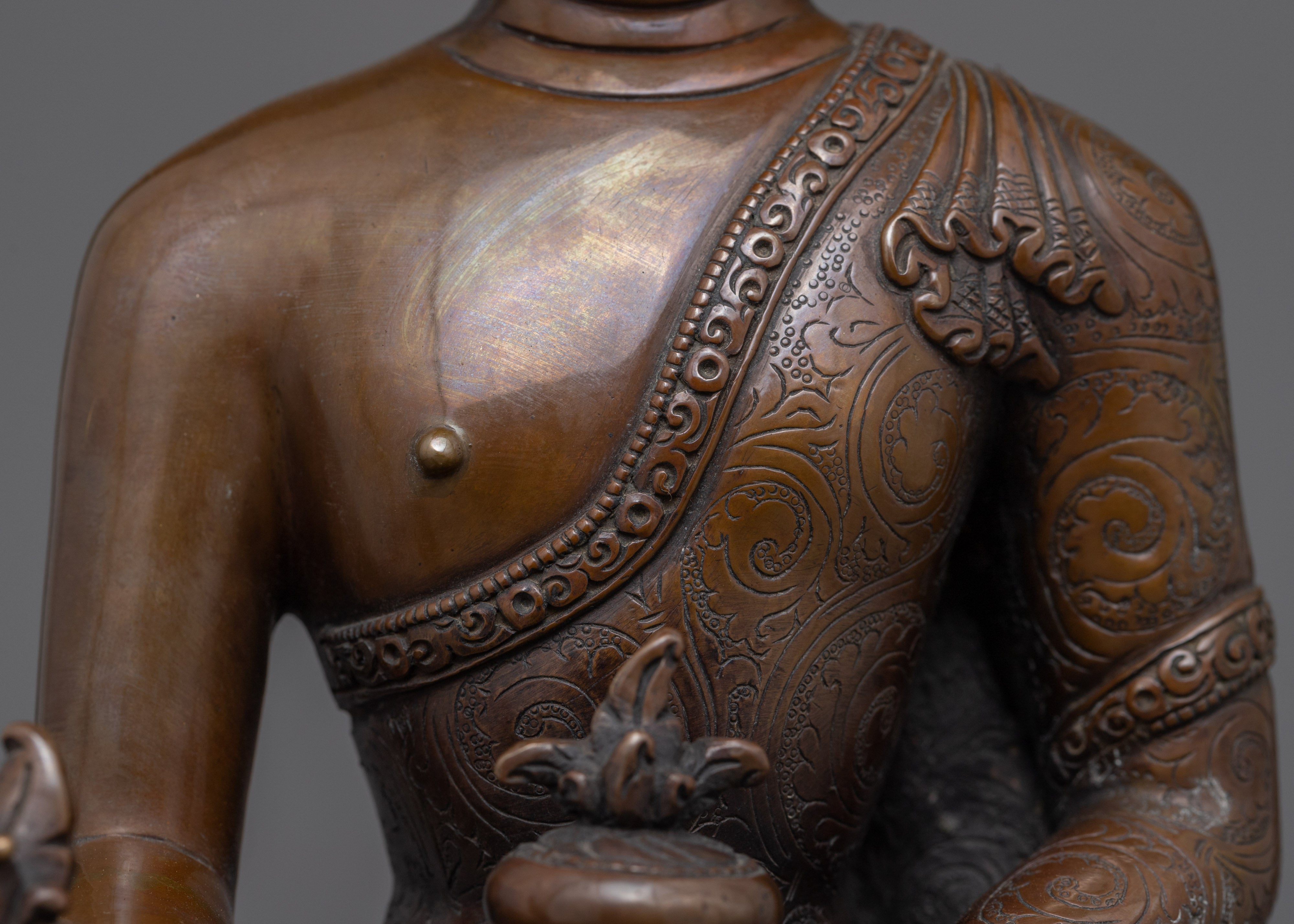 Buddhist Buddha Lapis Lazuli Statue | Himalayan Hand-carved Artwork