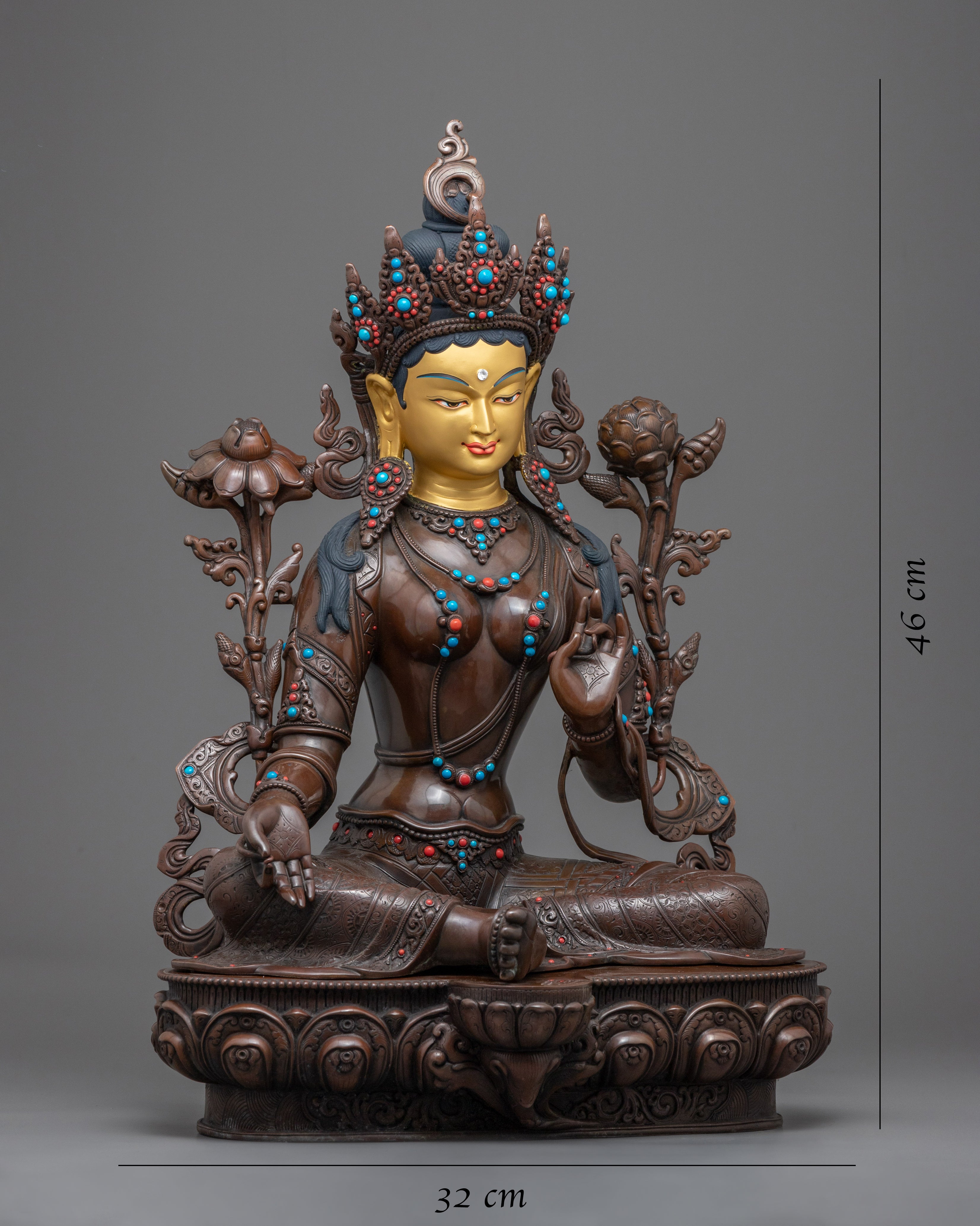Green Tara Goddess Of Compassion | Himalayan Traditionally Made Statues