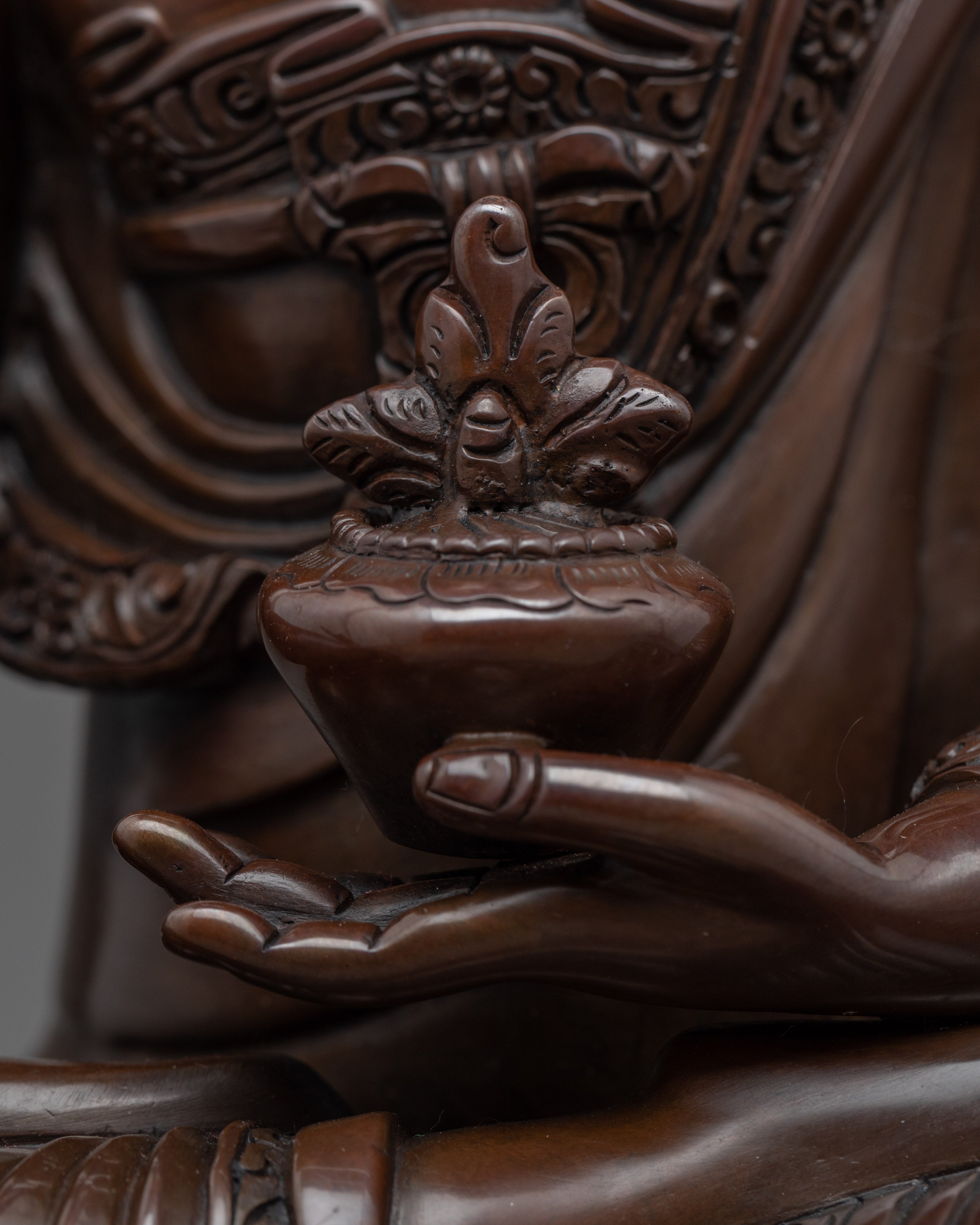 Oxidized Copper Bhaisajyaguru Buddha Sculpture | Traditional Medicine Buddha Himalayan Art