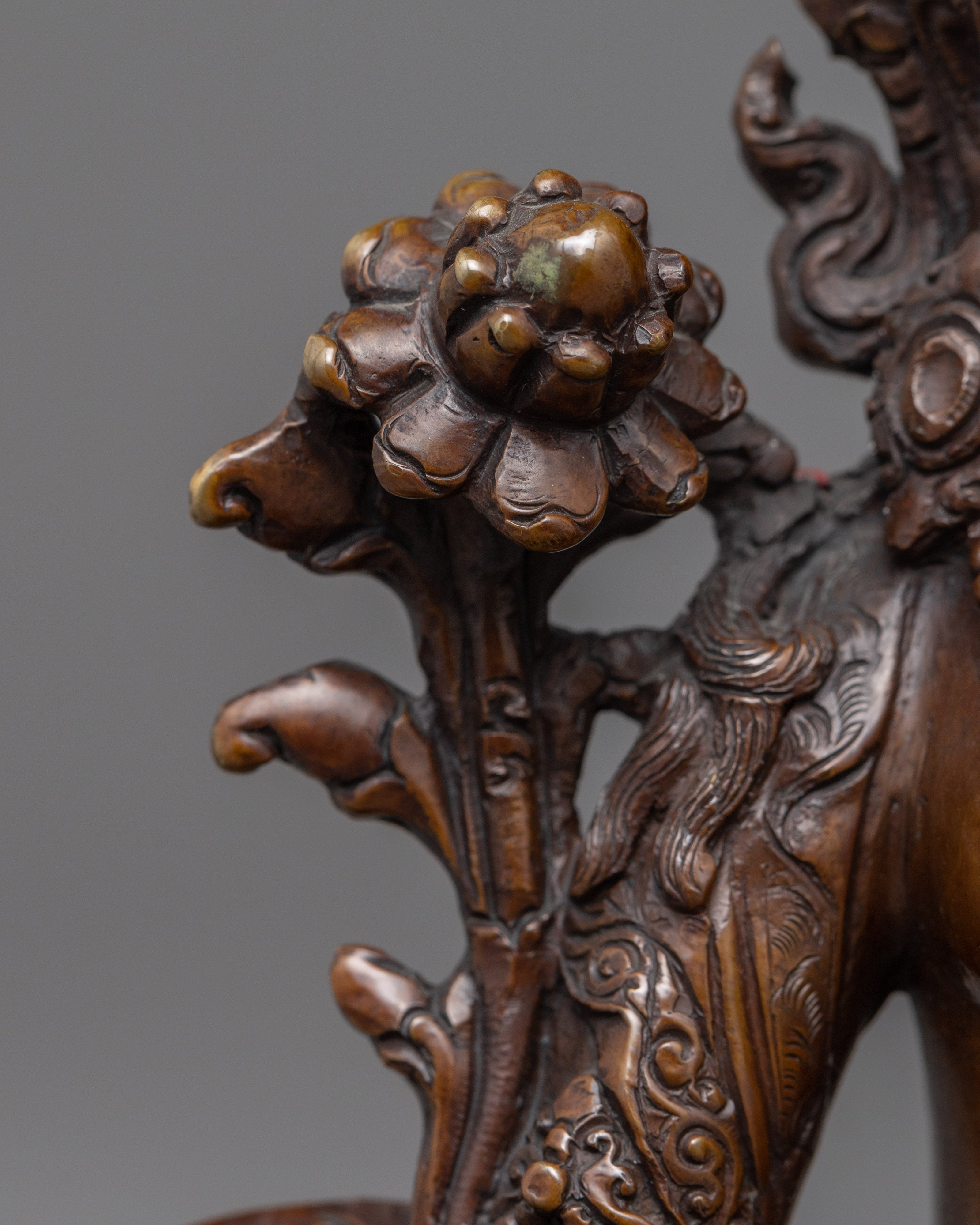 Hand-Carved Green Tara Guru Statue | Traditional Artwork of Nepal