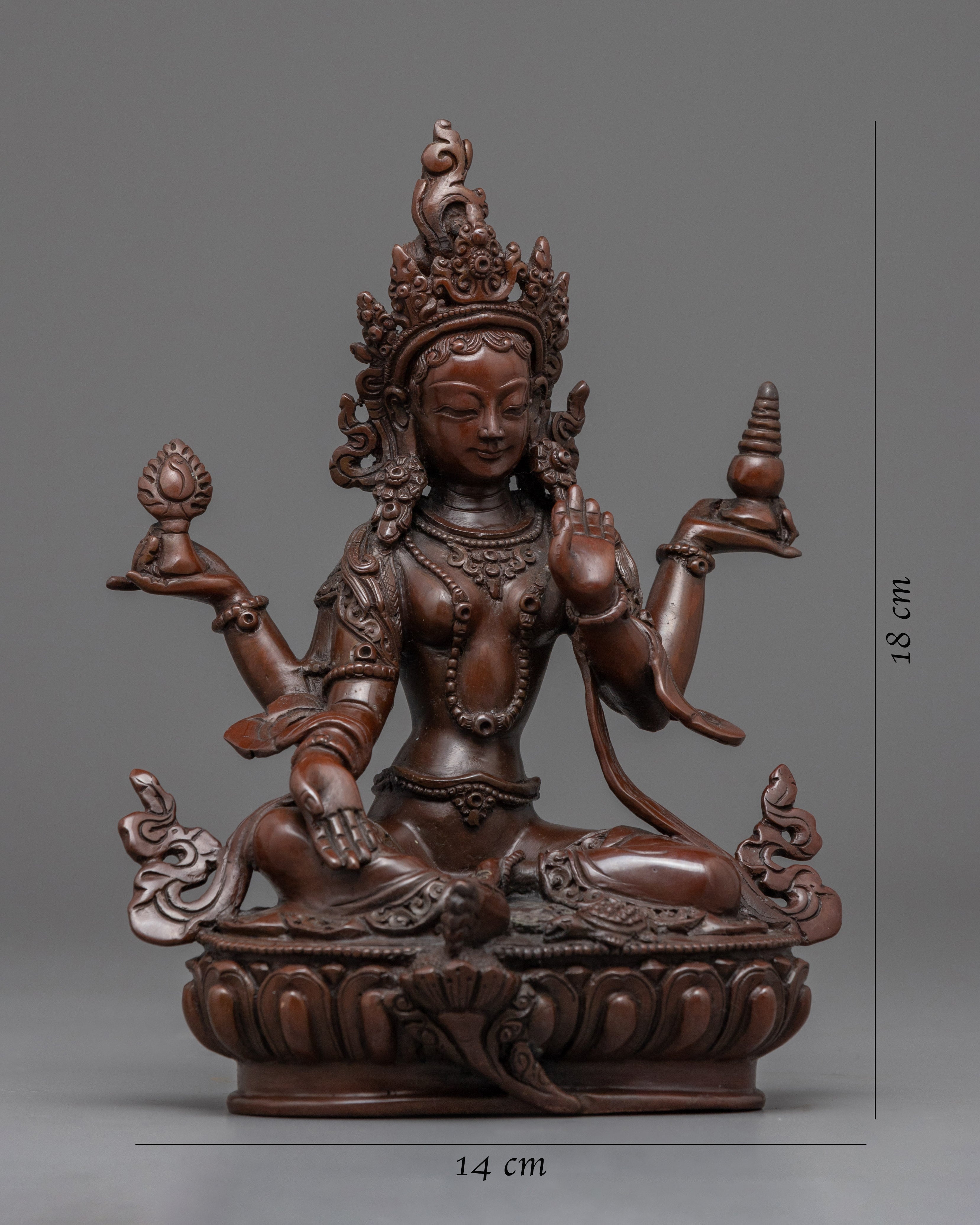 Traditionally Hand-Crafted Laxmi Ma Statue | Buddhist Deity Figurine For Ritual