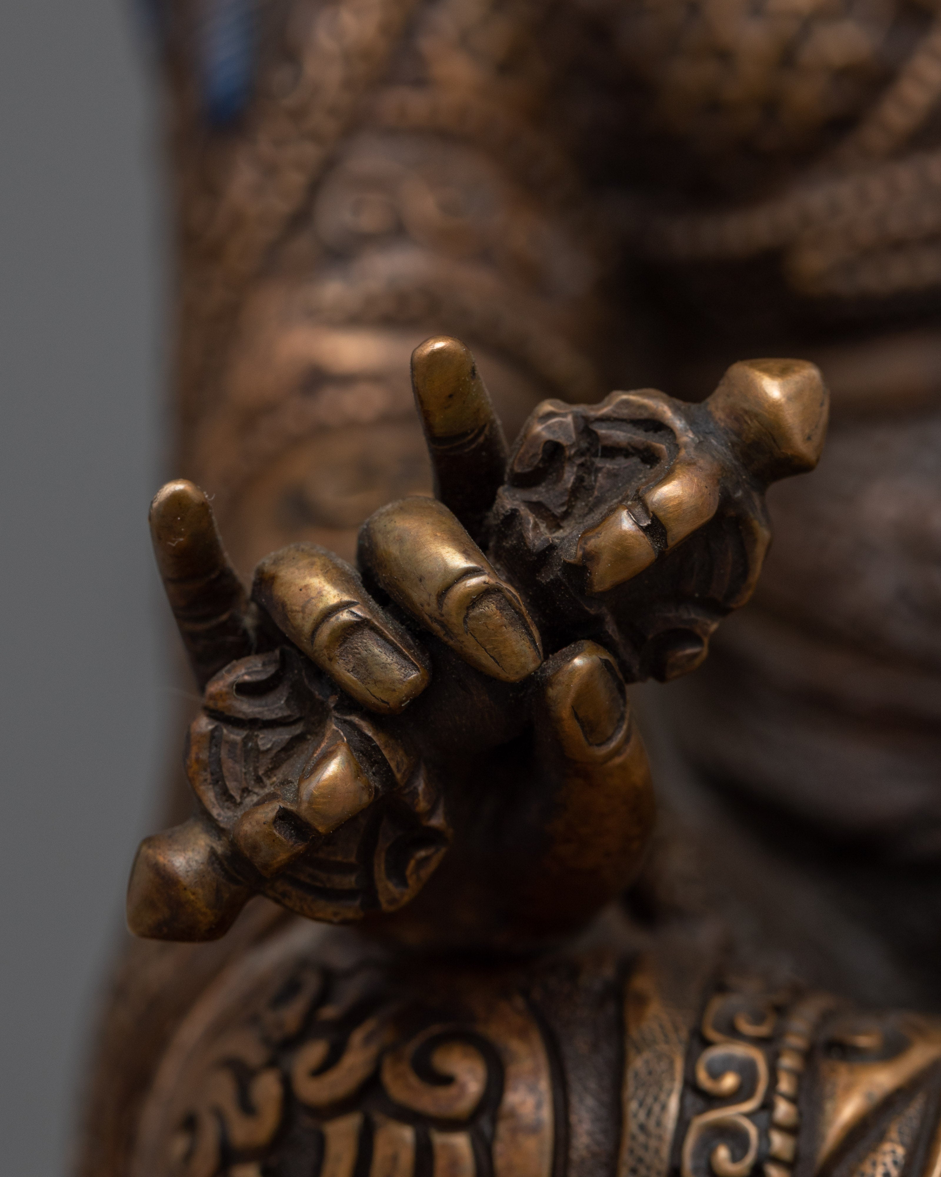 Traditionally Carved Lord Padmasambhava Statue | Buddhist Master Guru Rinpoche Sculpture