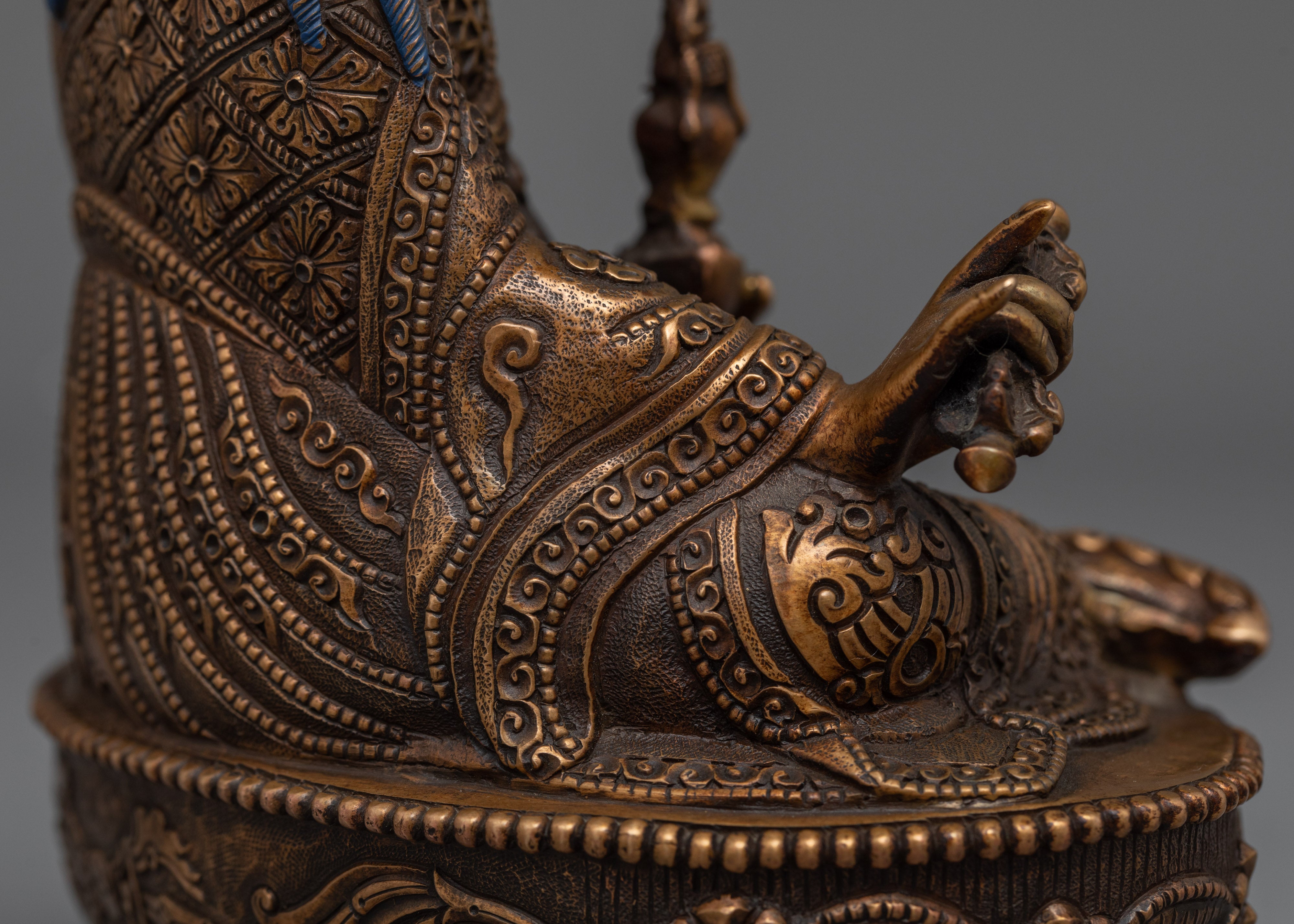 Traditionally Carved Lord Padmasambhava Statue | Buddhist Master Guru Rinpoche Sculpture
