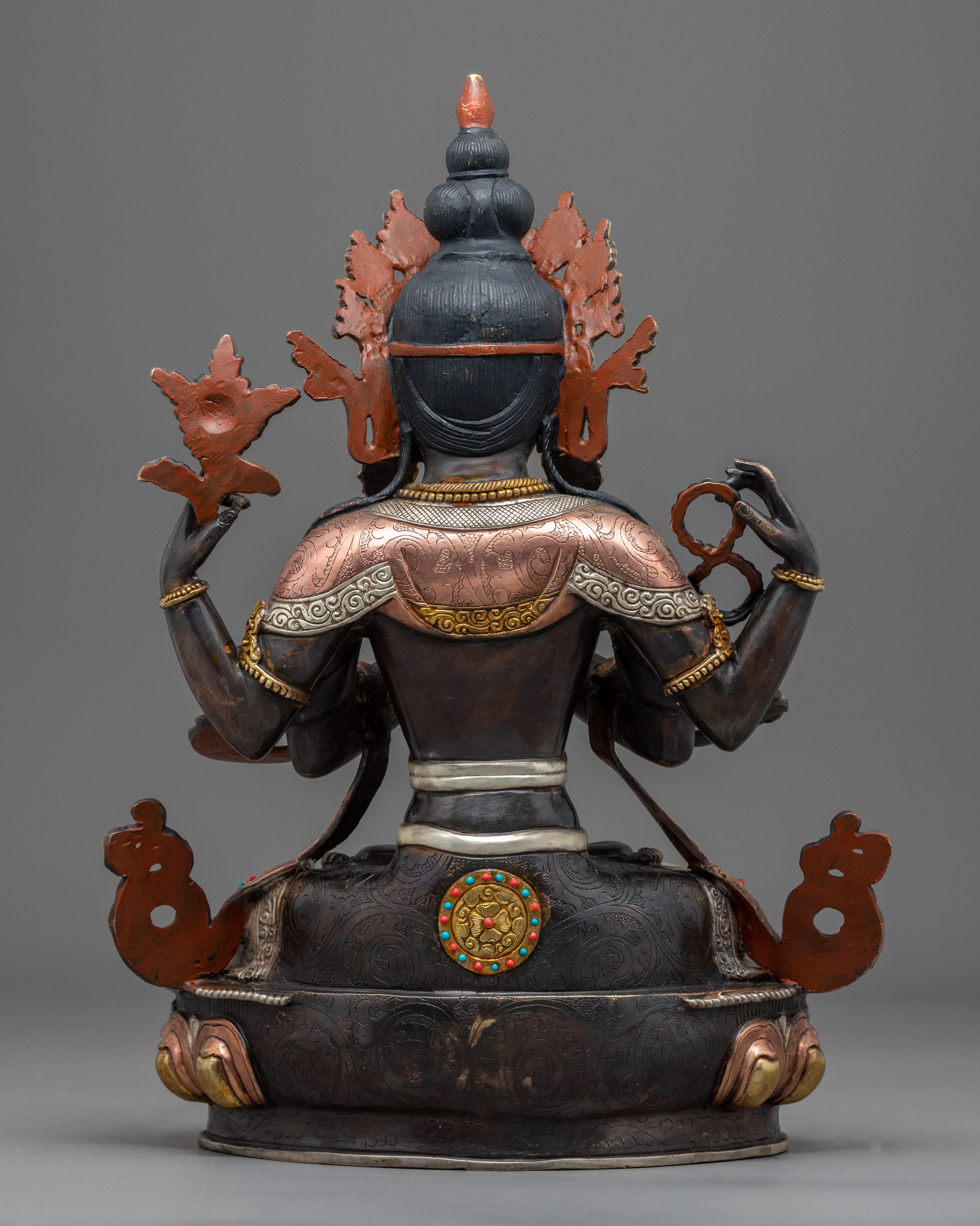 Tibetan Chenrezig Empowerment Sculpture | Hand-Carved Statue