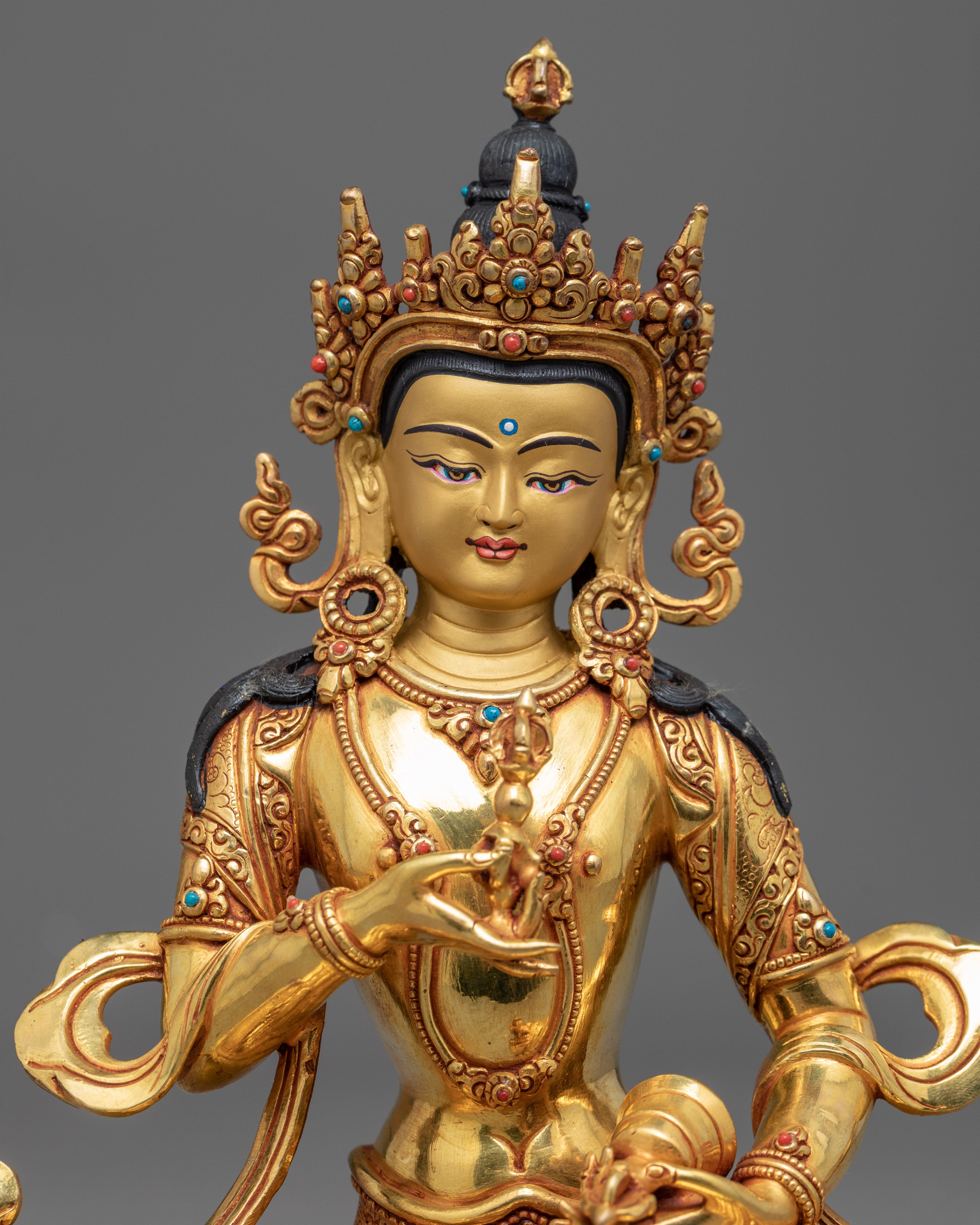 Buddhist Vajrasattva Sculpture | Himalayan-Made Golden Statues