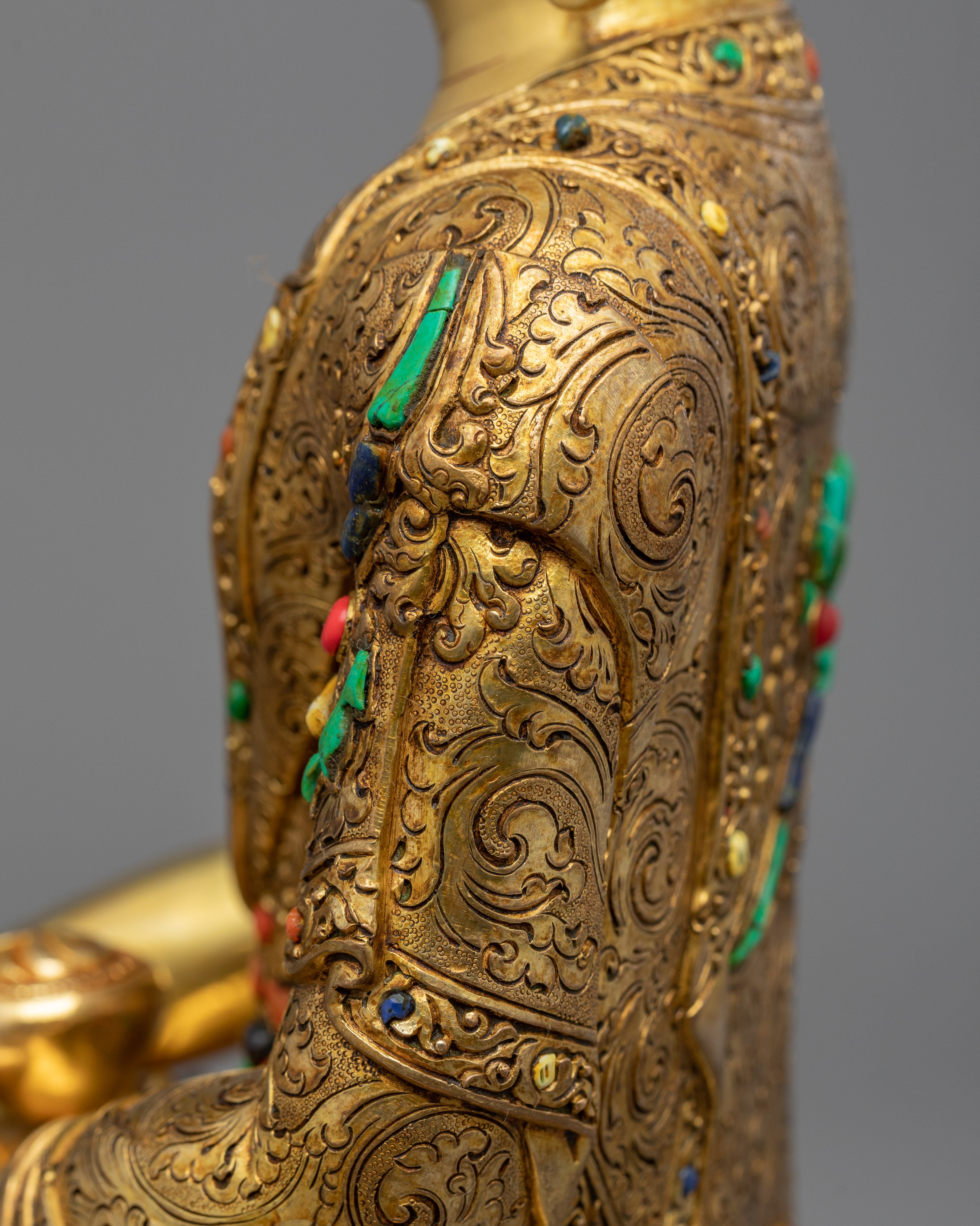 Shakyamuni Buddha Mantra Sculpture | Traditionally handmade Buddhist Statue