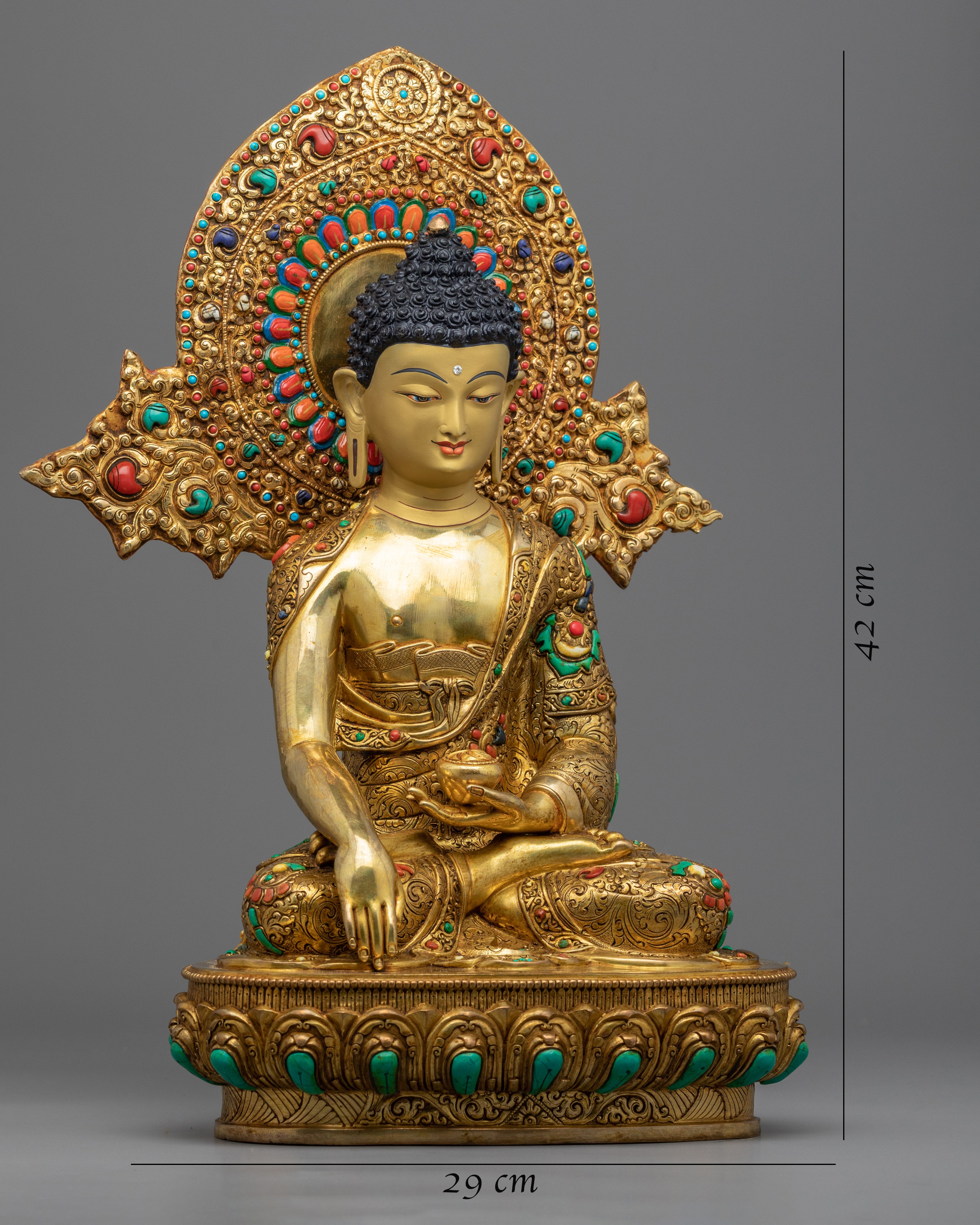 Shakyamuni Buddha Mantra Sculpture | Traditionally handmade Buddhist Statue