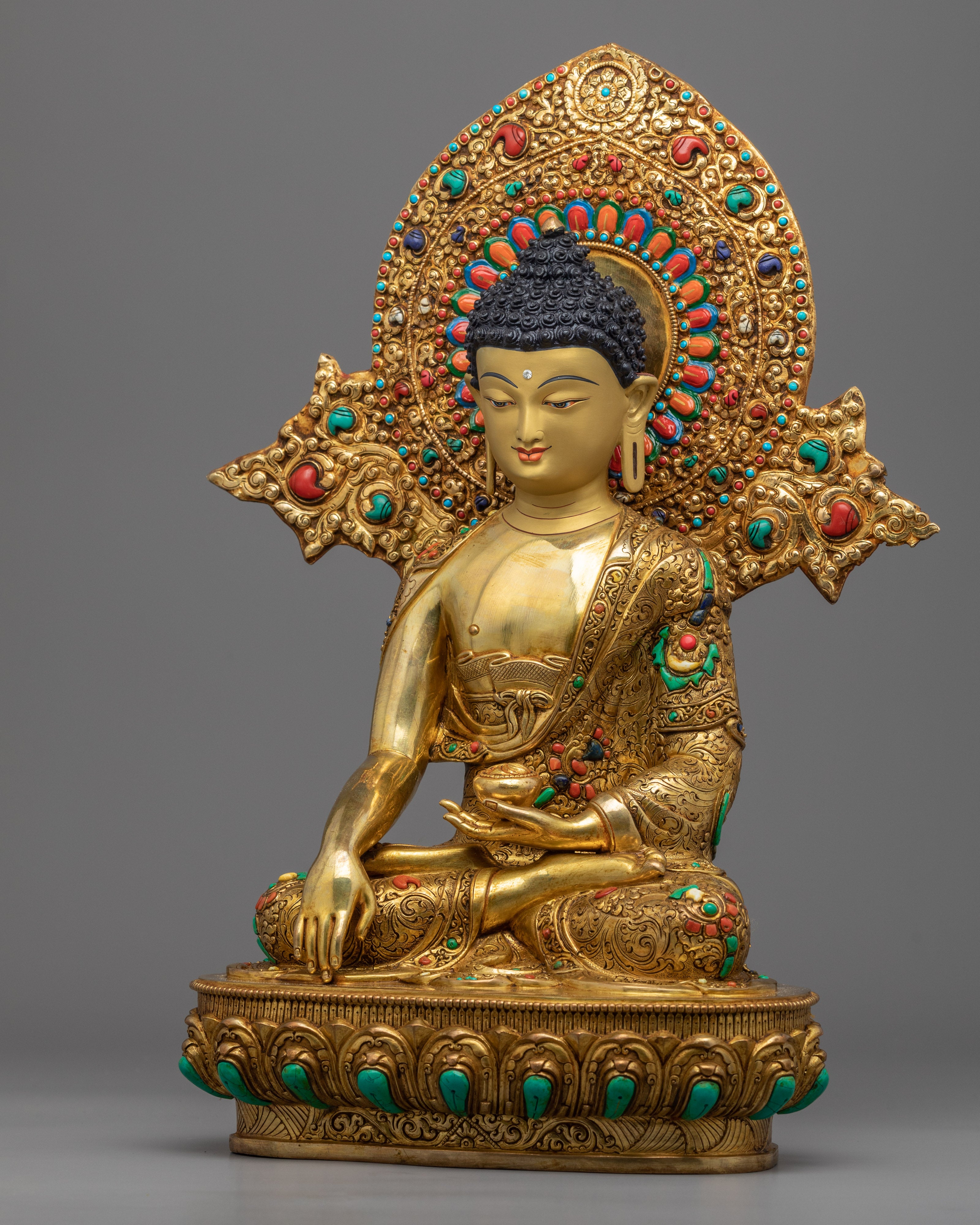 Shakyamuni Buddha Mantra Sculpture | Traditionally handmade Buddhist Statue