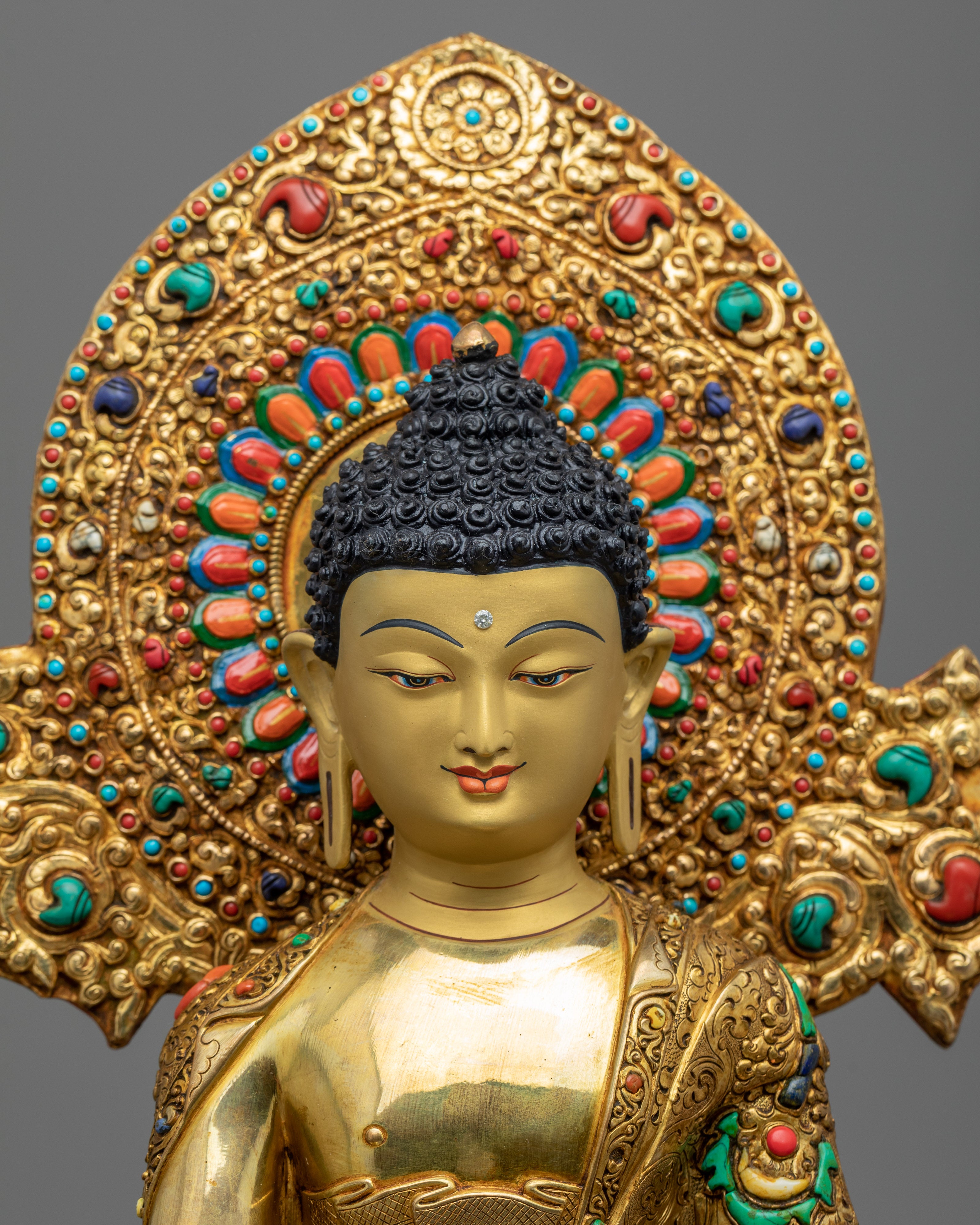 Shakyamuni Buddha Mantra Sculpture | Traditionally handmade Buddhist Statue
