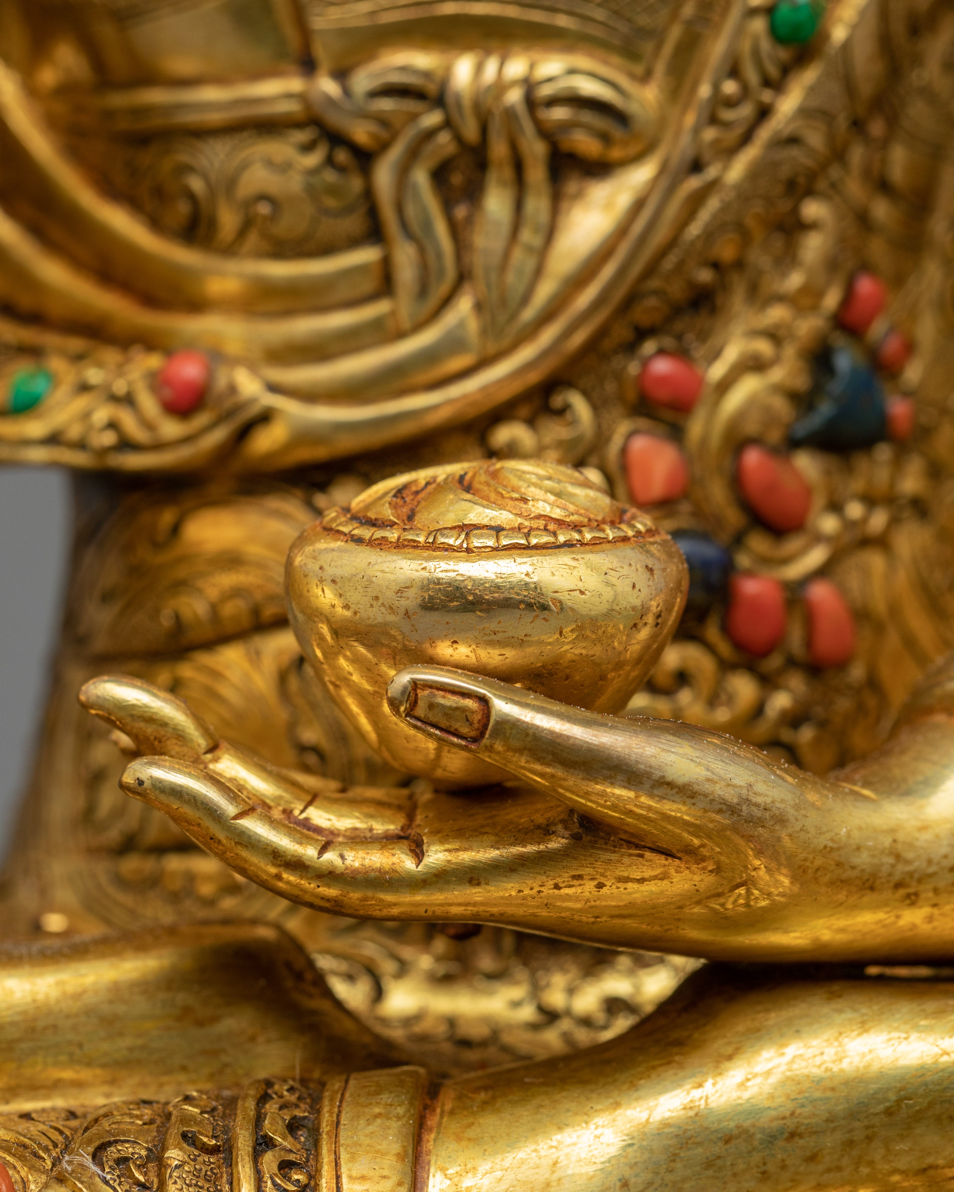 Shakyamuni Buddha Mantra Sculpture | Traditionally handmade Buddhist Statue