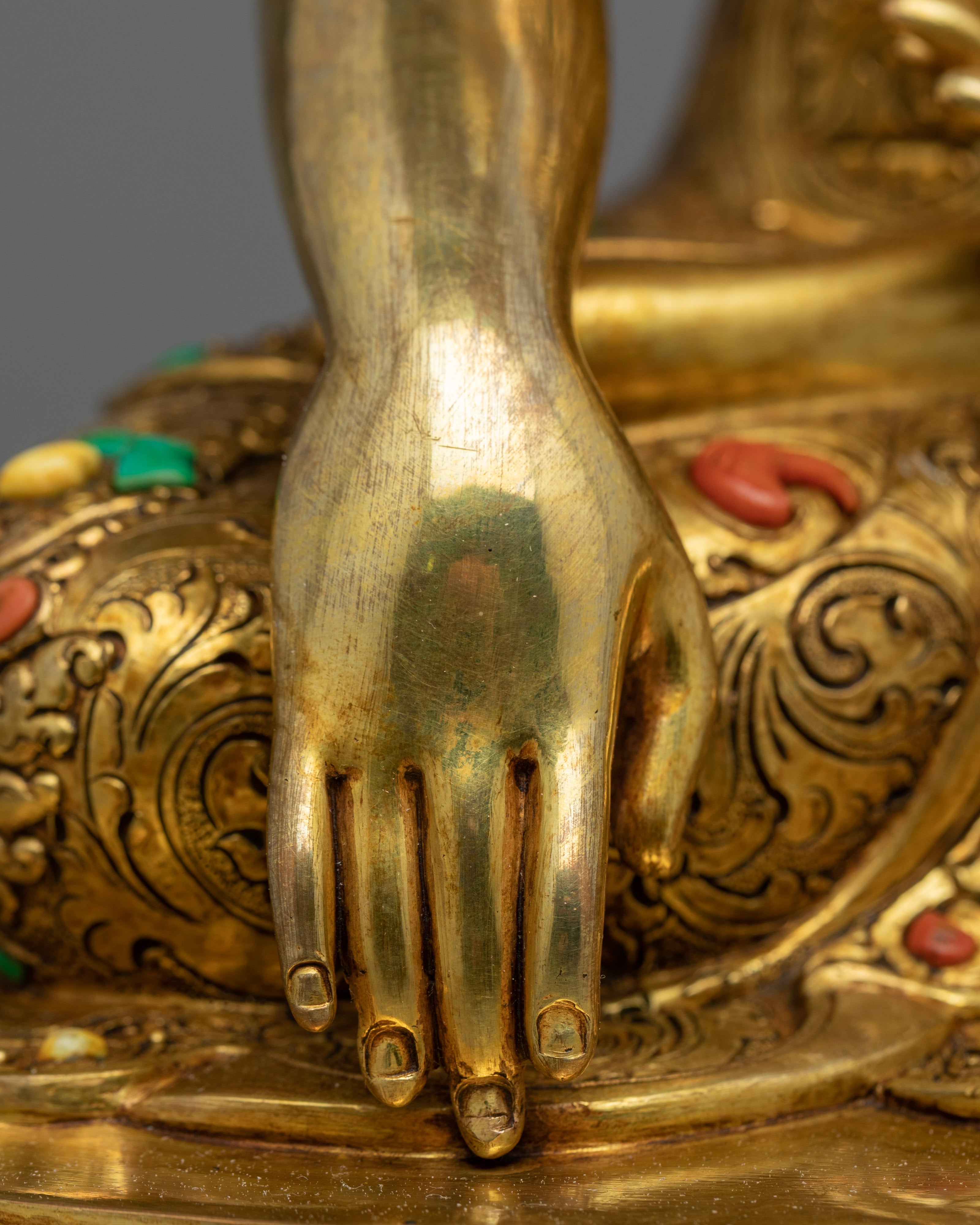 Shakyamuni Buddha Mantra Sculpture | Traditionally handmade Buddhist Statue