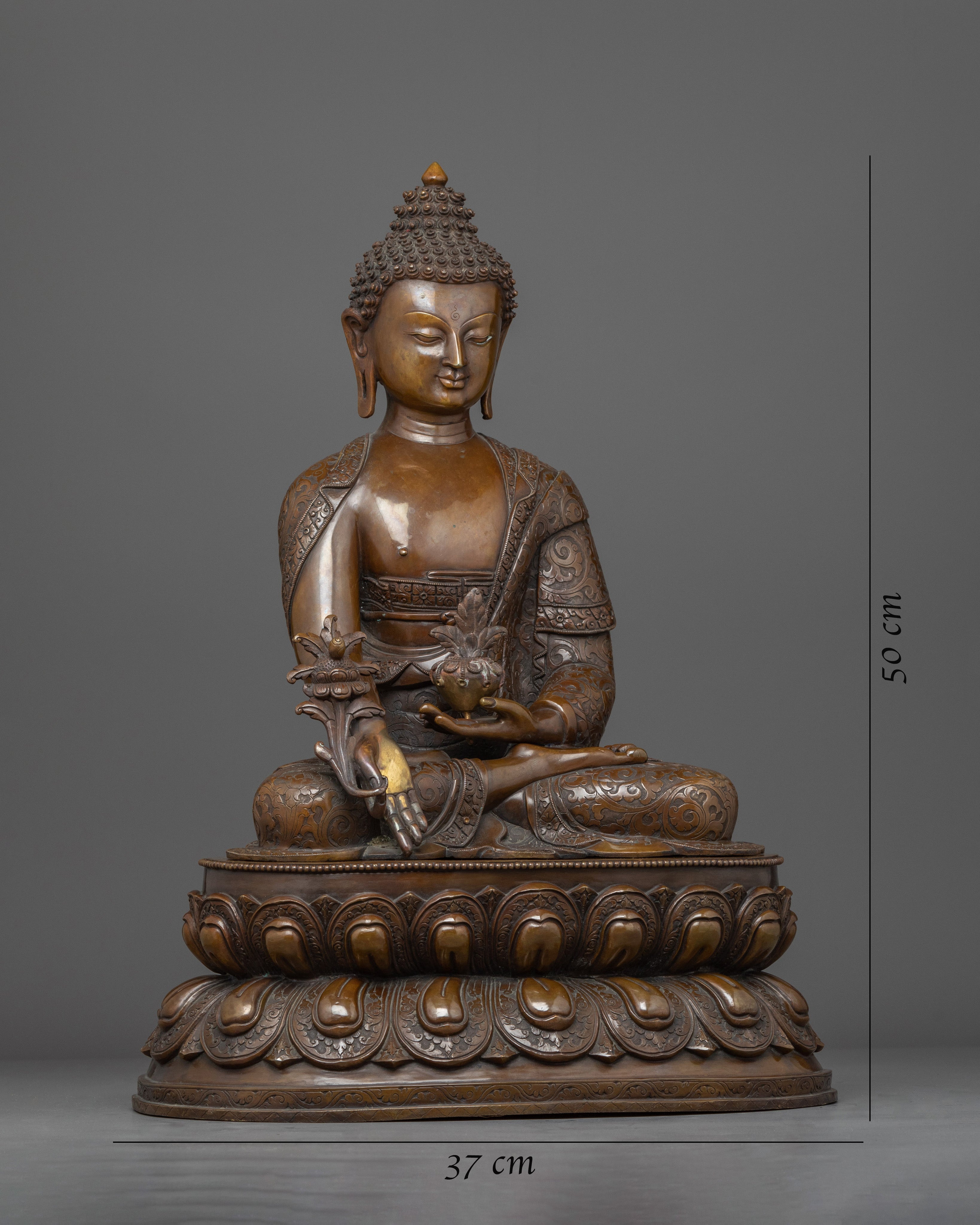 Healing Medicine Buddha Statue | Fully Oxidized Copper Handcrafted Statue