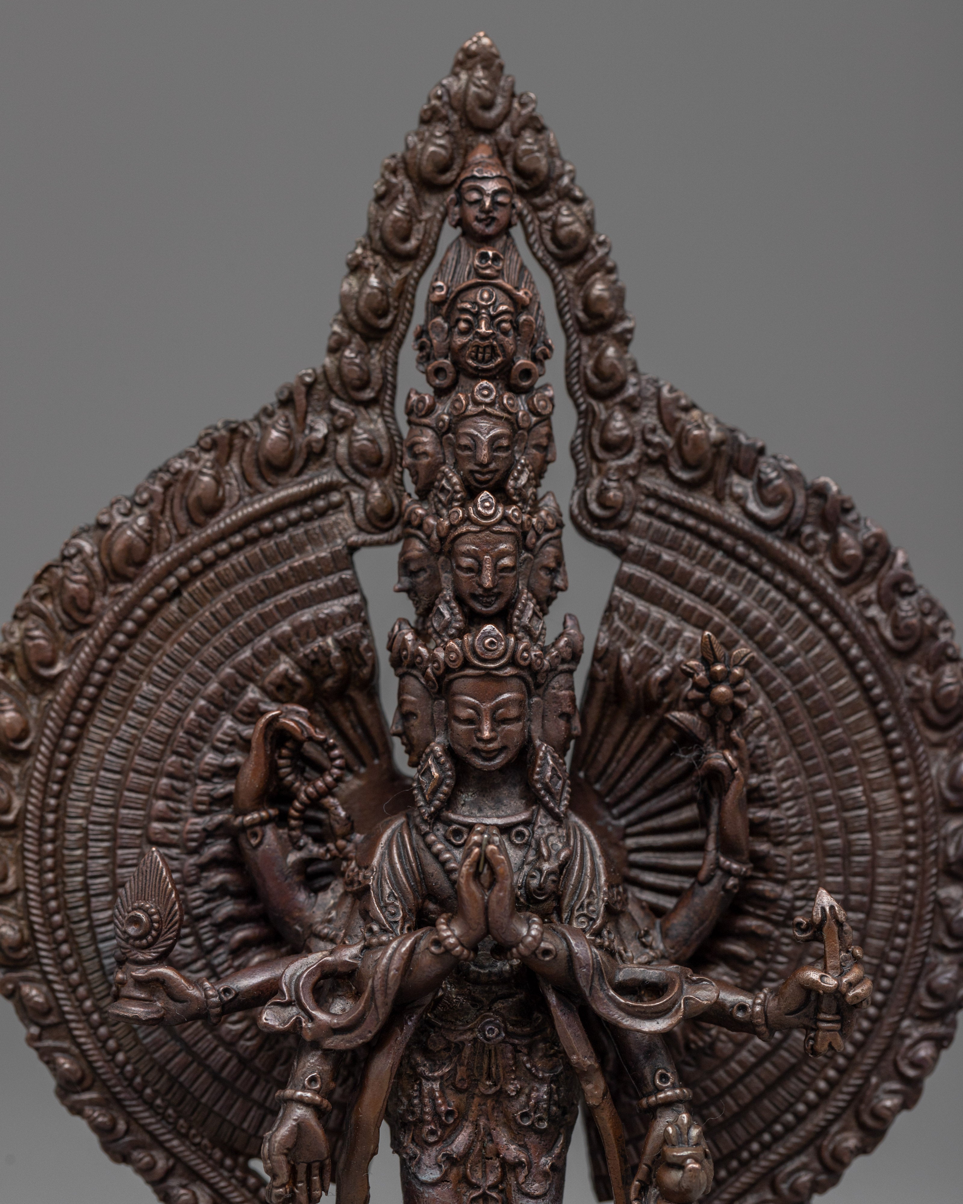 Mini 1000 Arm Chenrezig Statue | Himalayan Buddhism Artwork