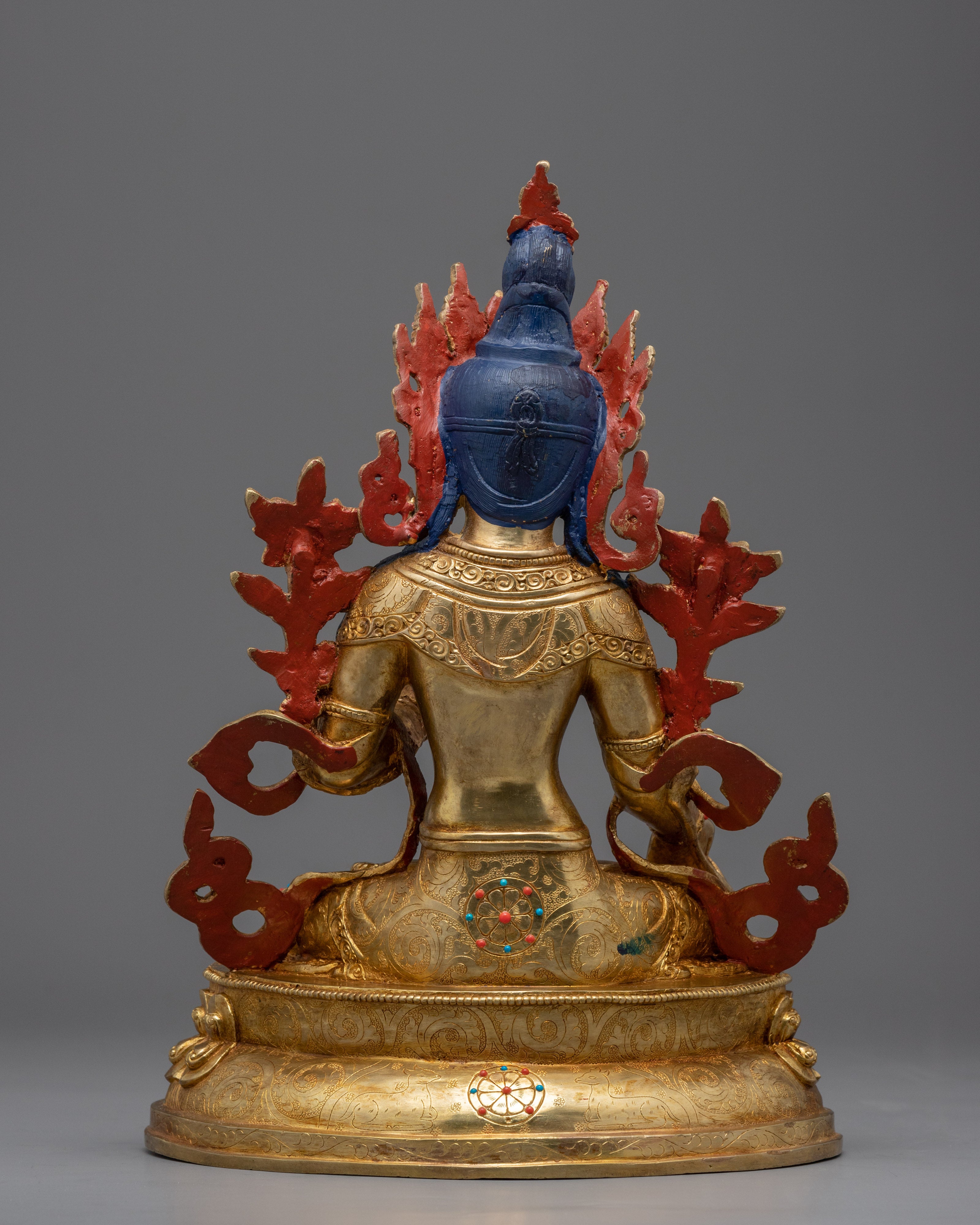 24k Gold Female Bodhisattva of Compassion, White Tara Statue | Religious Statue for Meditation