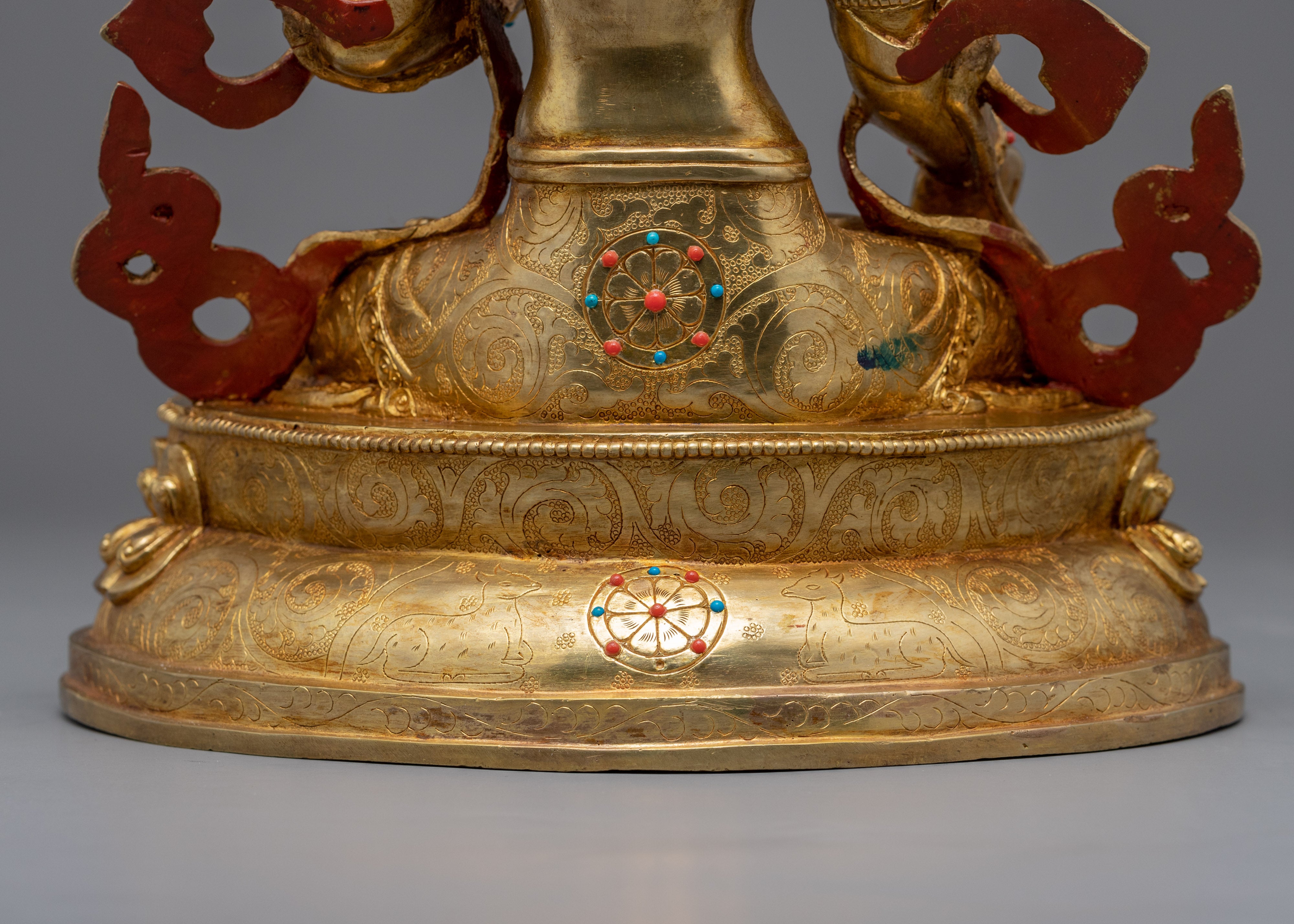 24k Gold Female Bodhisattva of Compassion, White Tara Statue | Religious Statue for Meditation