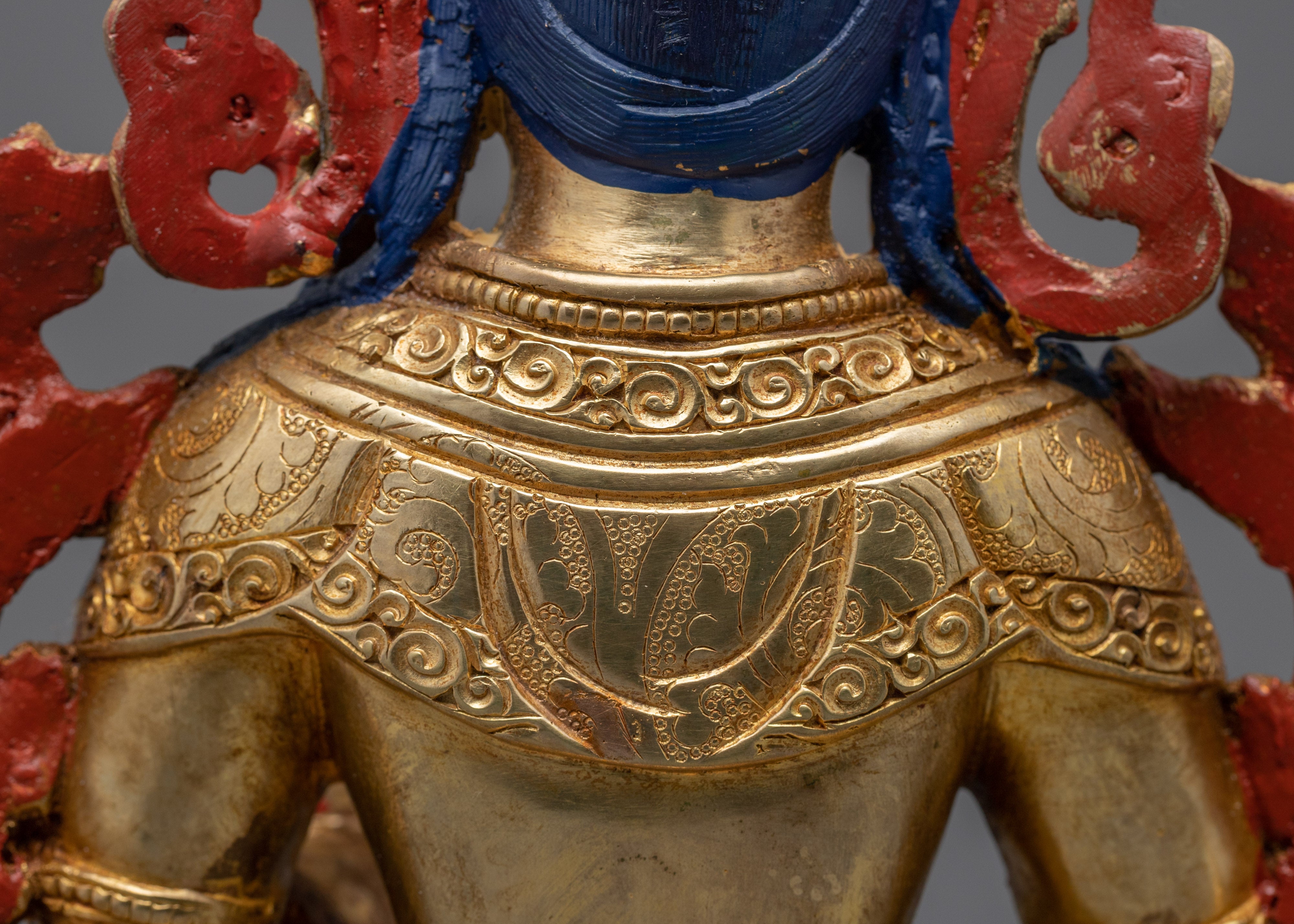 24k Gold Female Bodhisattva of Compassion, White Tara Statue | Religious Statue for Meditation