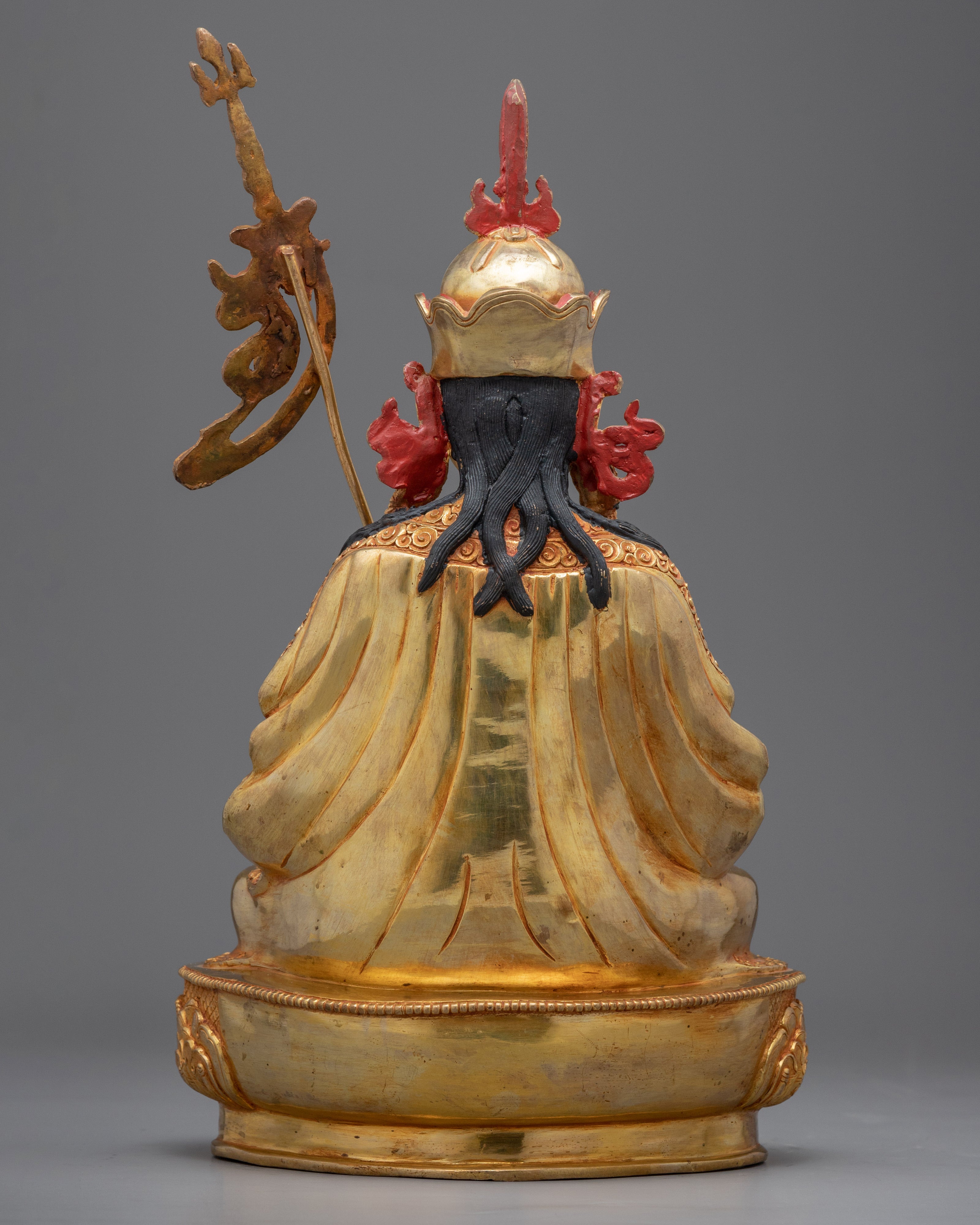 Gold-Gilded Guru Padmasambhava Mantra Statue | Lotus Born Guru Rinpoche Satue