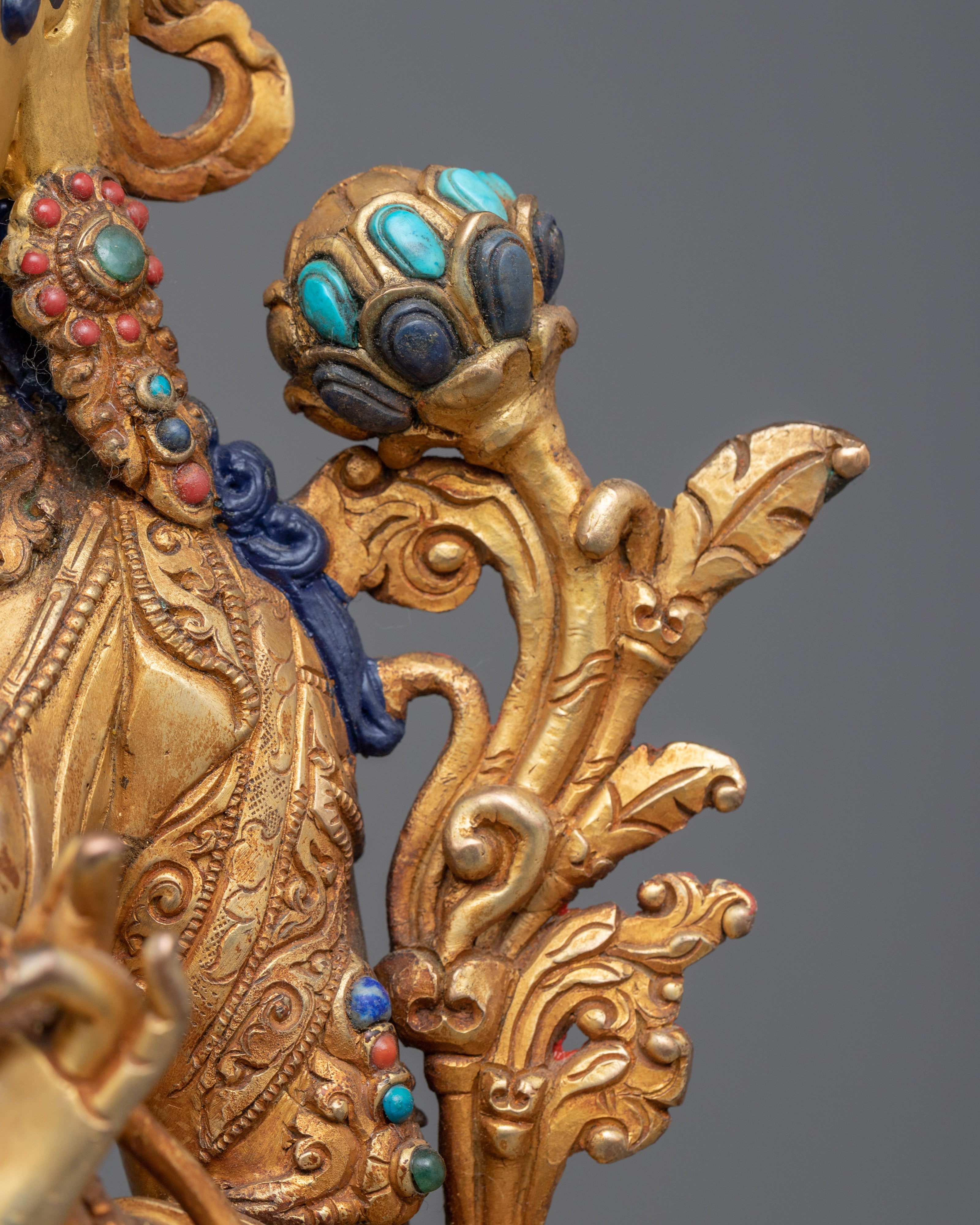 White Tara, Deity of Prosperity Sculpture | Hand-Carved Buddhist Statue