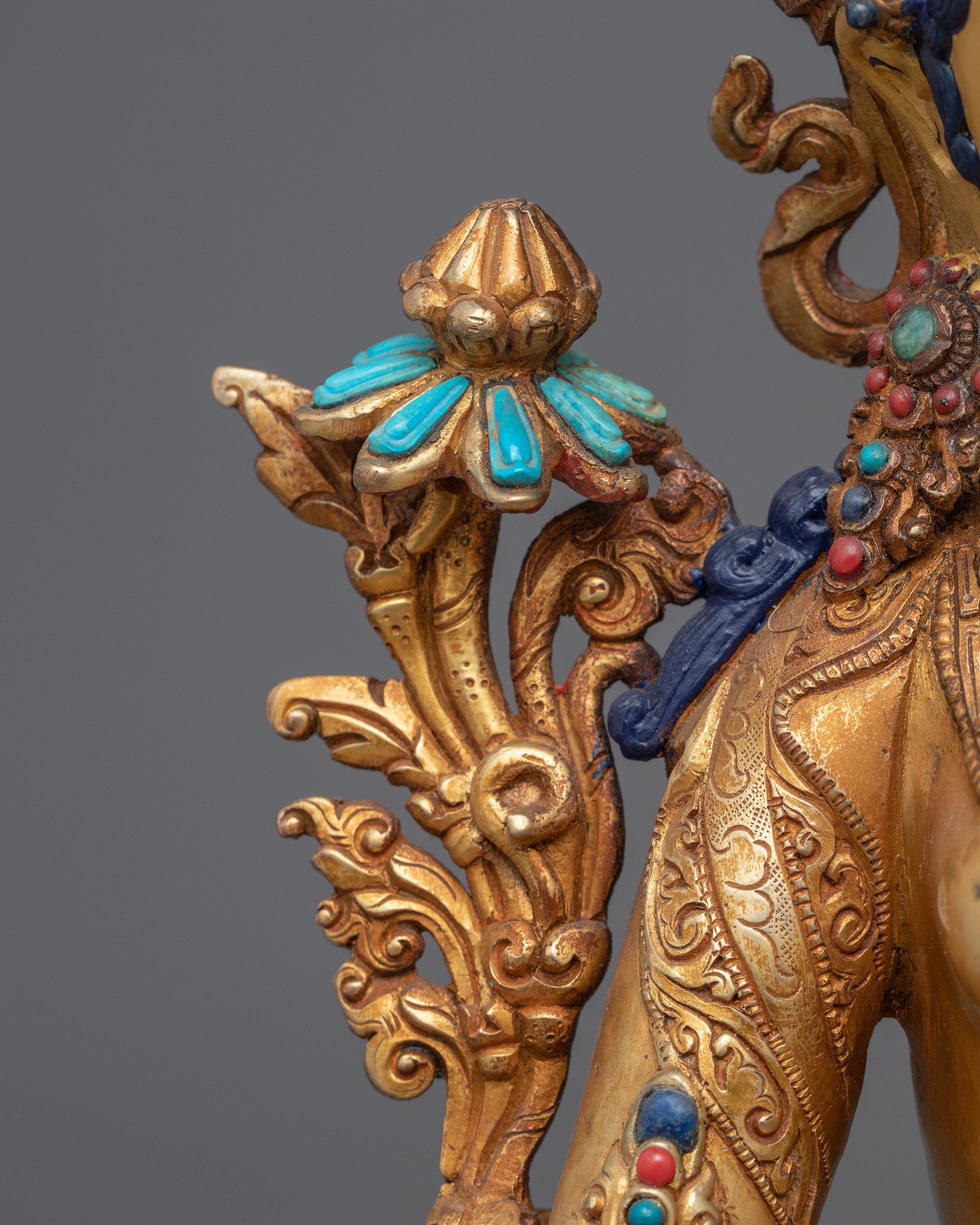 White Tara, Deity of Prosperity Sculpture | Hand-Carved Buddhist Statue