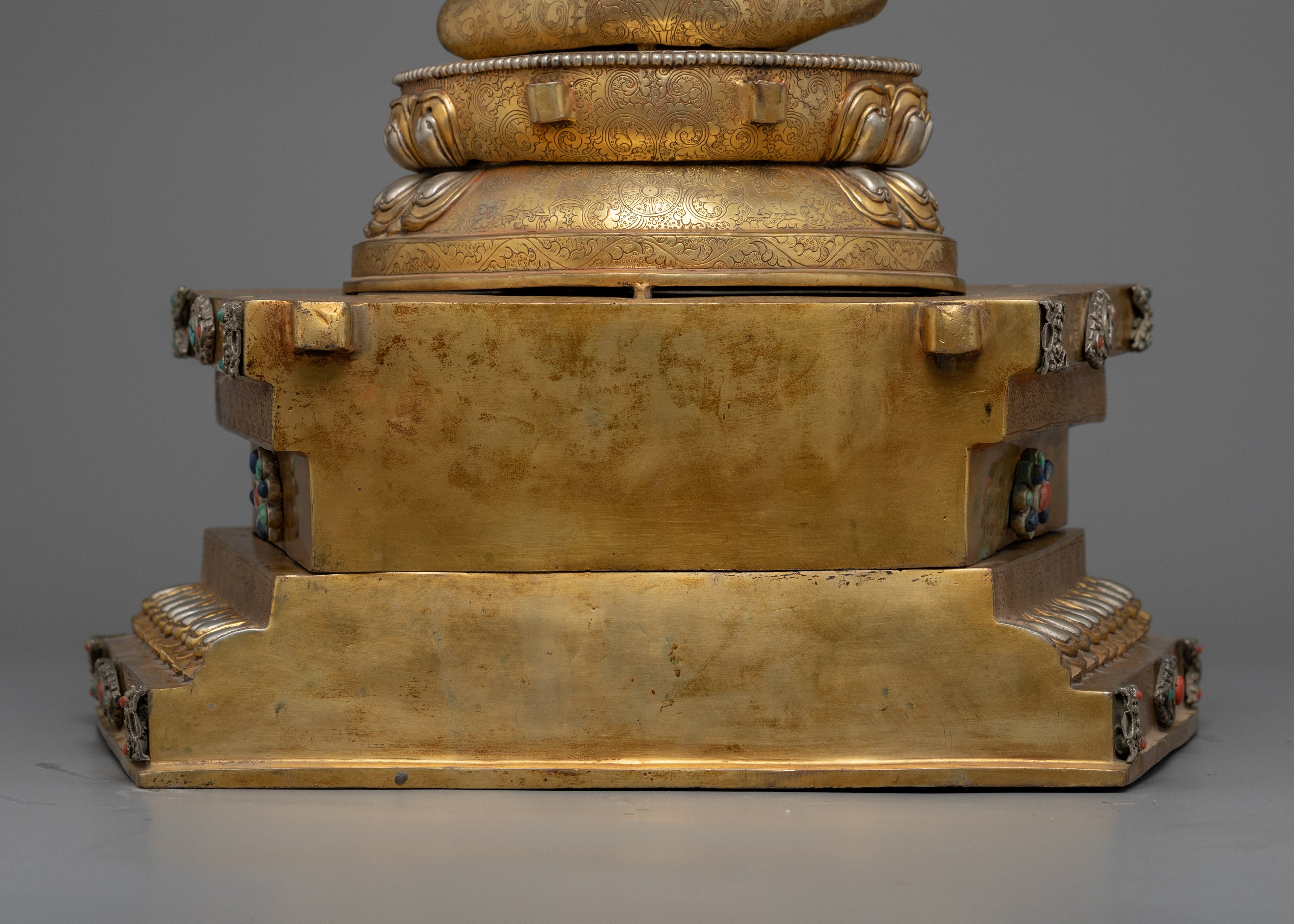 Green Tara Buddhist Deity Sculpture for Meditation | Gold-Plated Tibetan Art