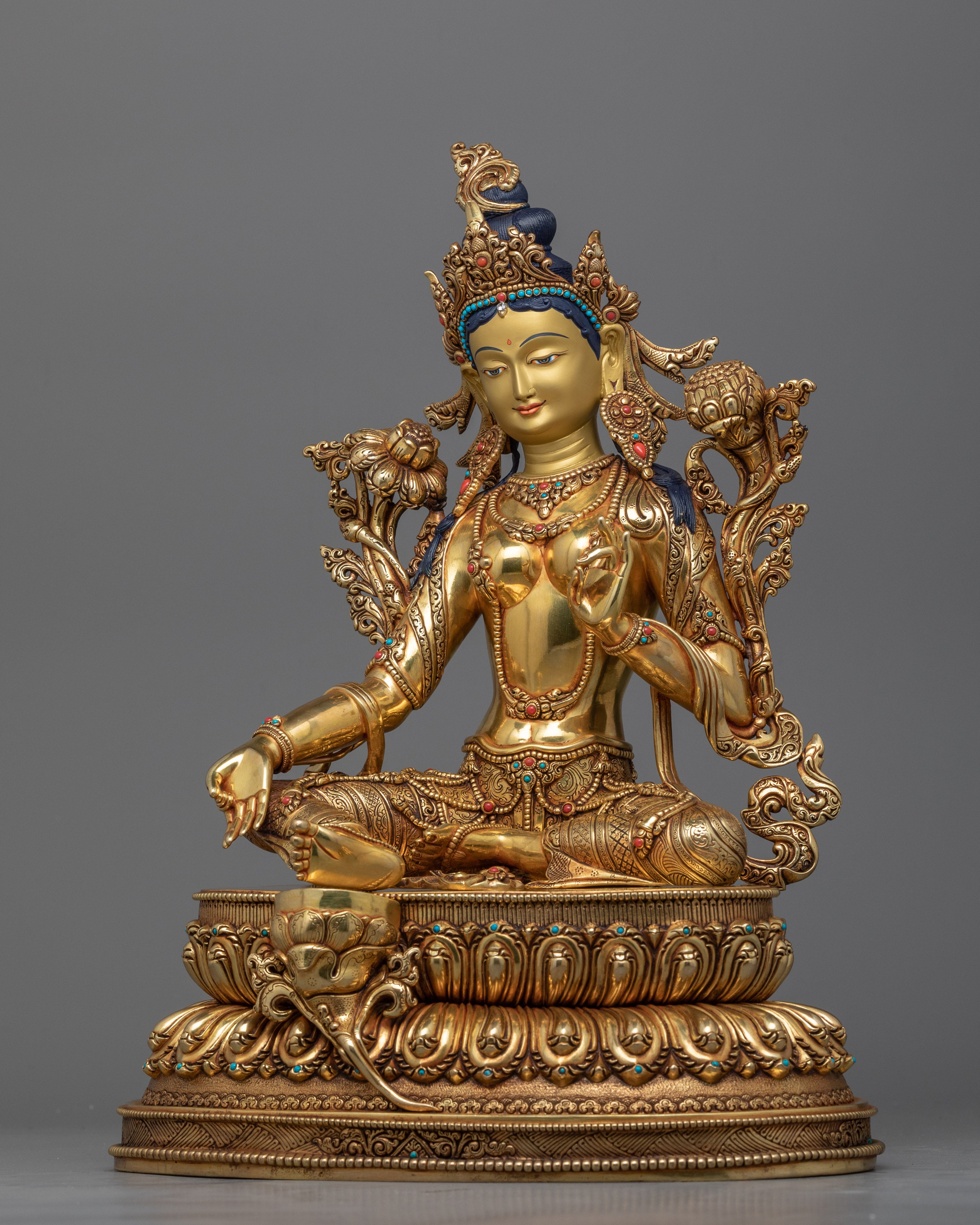 Green Tara Image Statue | Female Buddha Sculpture