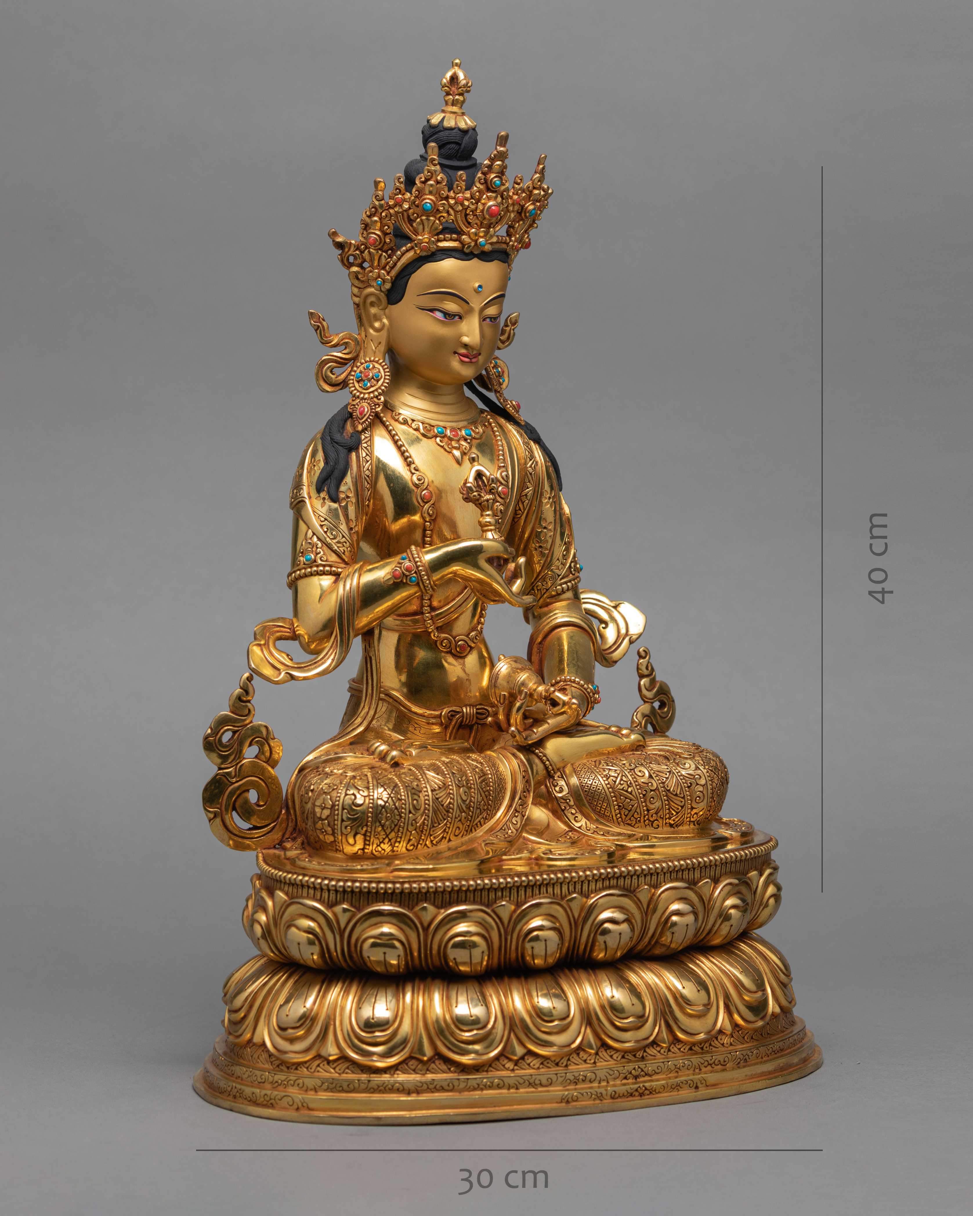 24K Gold Gilded Vajrasattva Statue | Dorje Sempa Statue