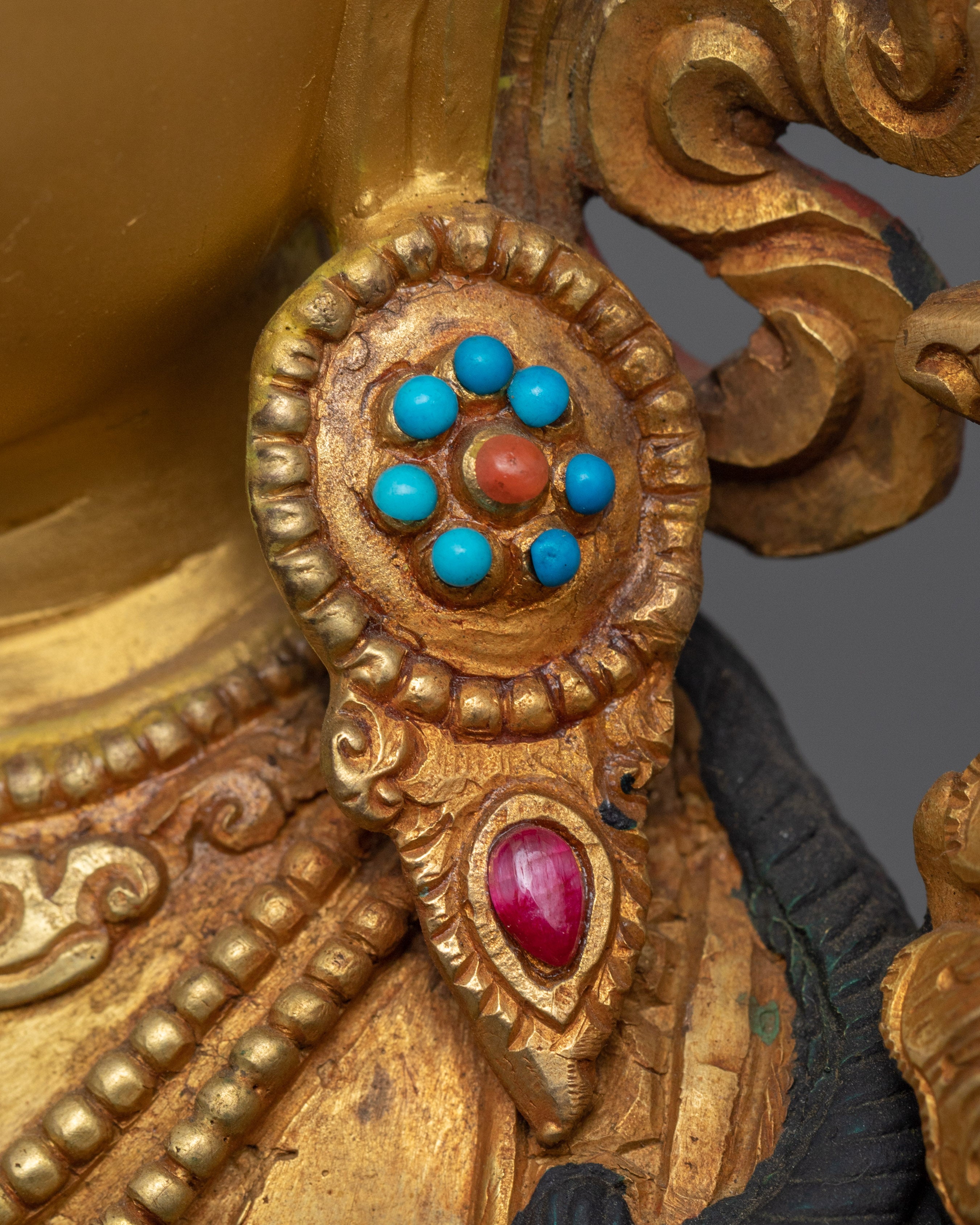 24K Gold Plated White Tara Sculpture | Female Buddhist Deity Sculpture